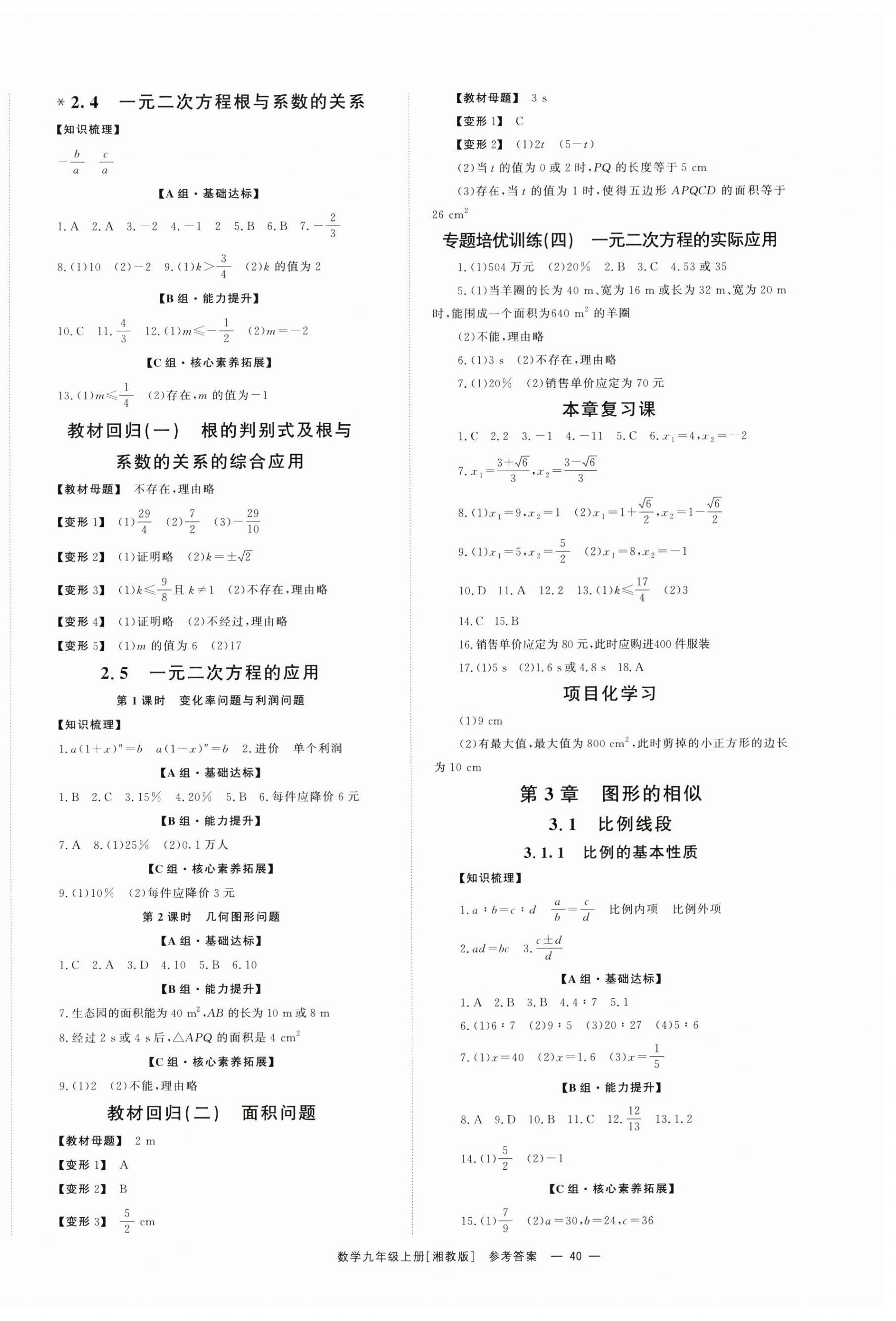 2024年全效学习同步学练测九年级数学上册湘教版 第4页