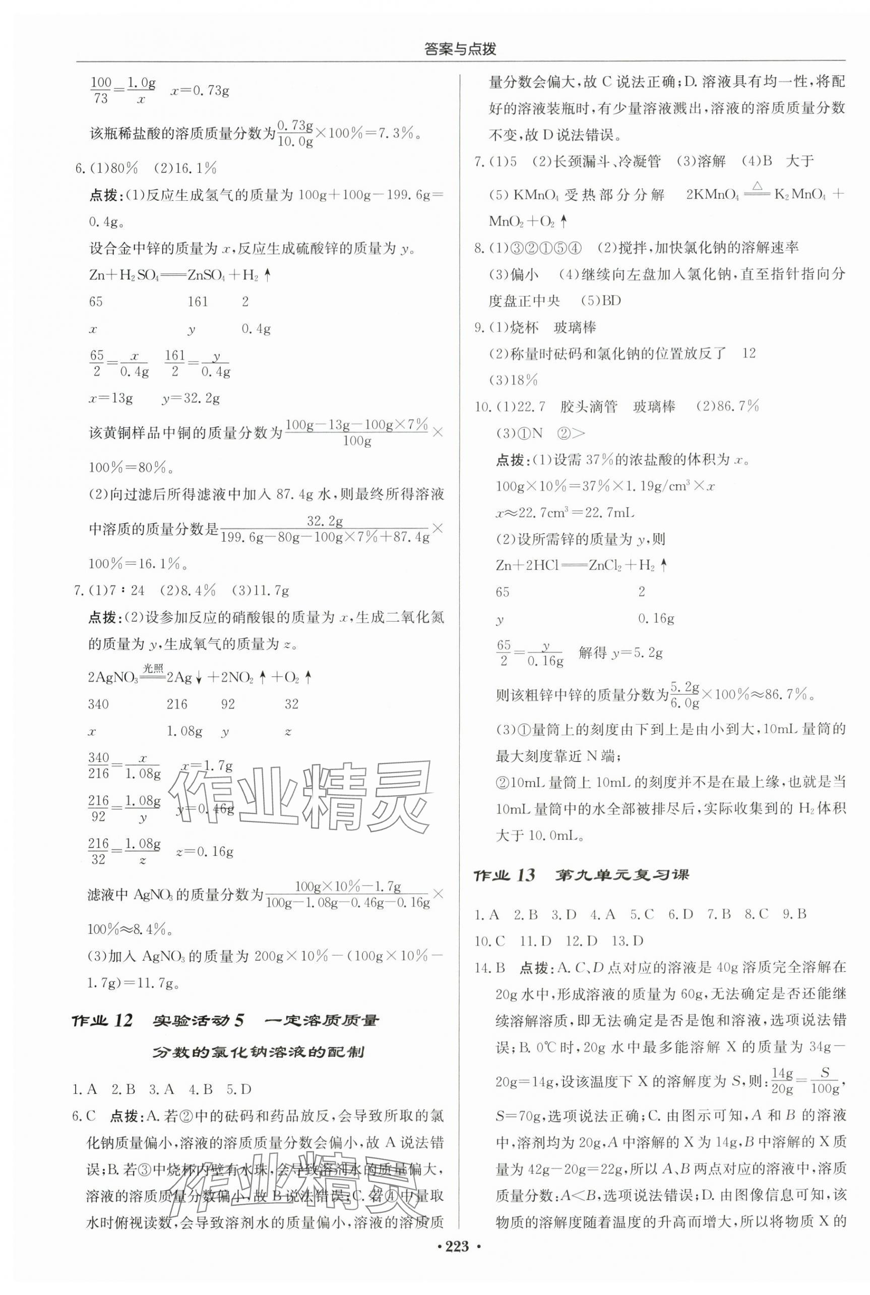 2024年啟東中學(xué)作業(yè)本九年級化學(xué)下冊人教版 第5頁