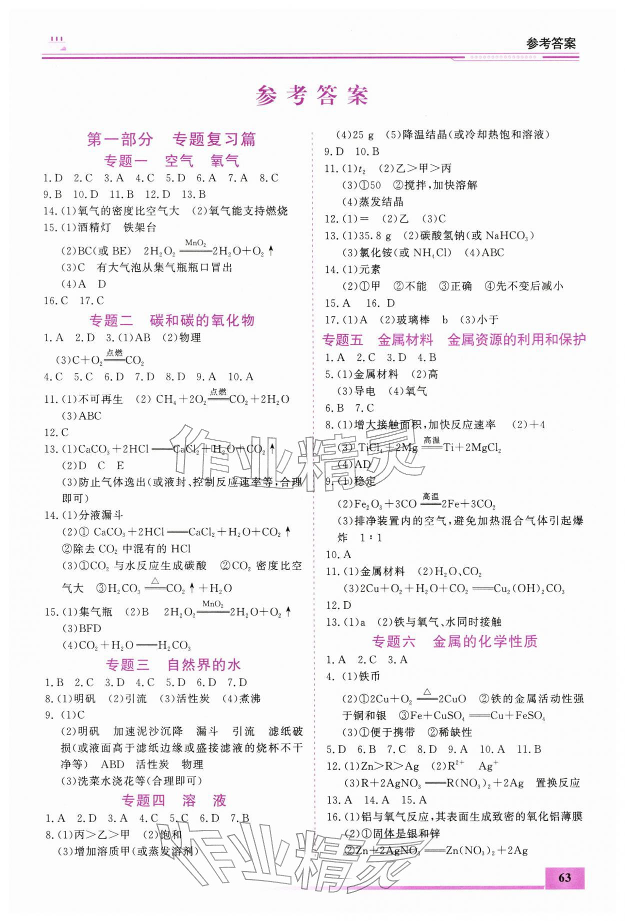2026年文軒圖書假期生活指導寒九年級化學&nbsp;第1頁