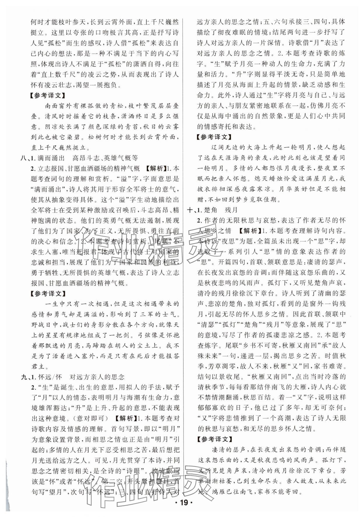 2025年智慧中考语文湖北专版 参考答案第19页