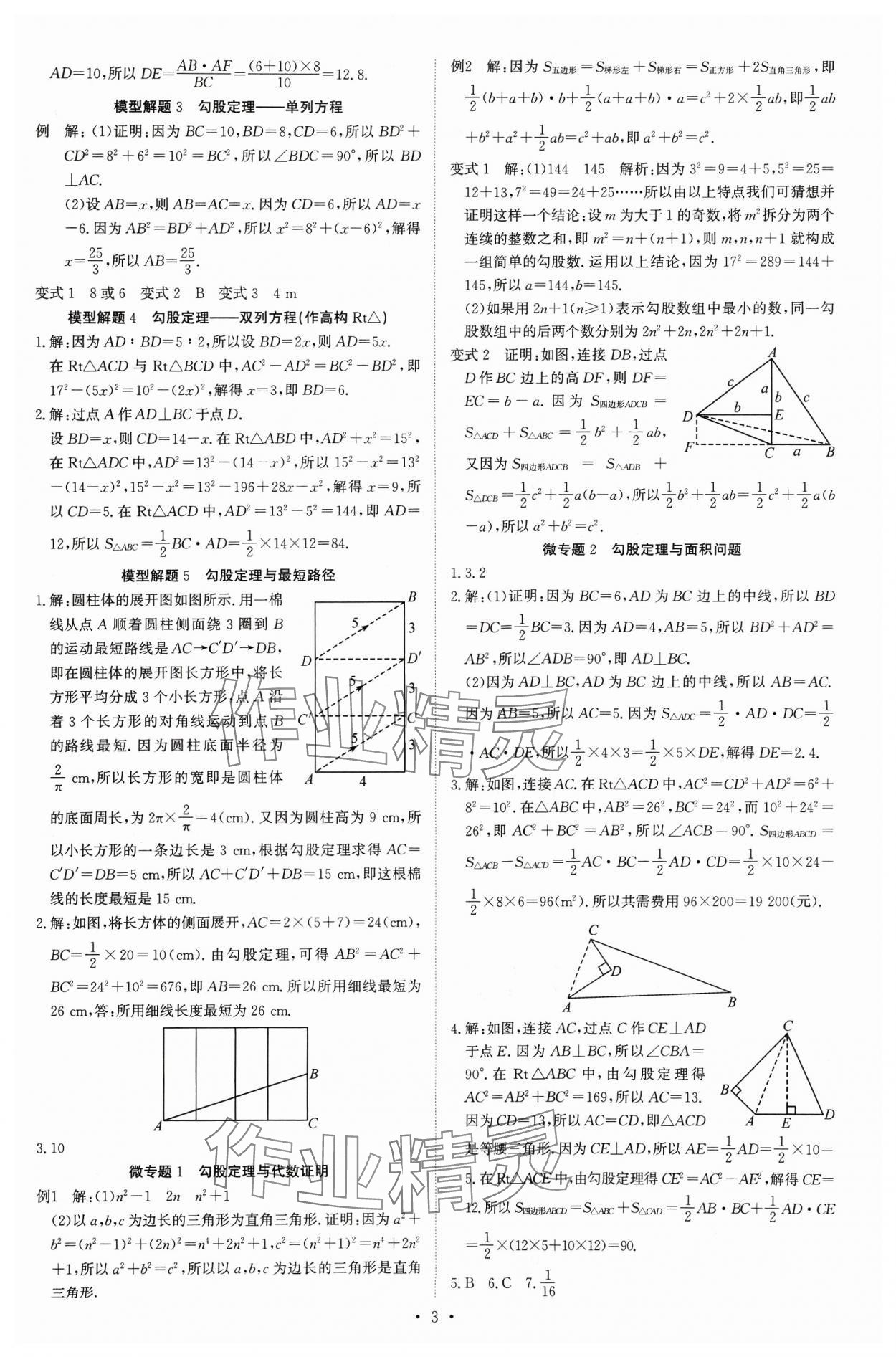 2023年多維導(dǎo)學(xué)案八年級(jí)數(shù)學(xué)上冊(cè)北師大版 參考答案第3頁
