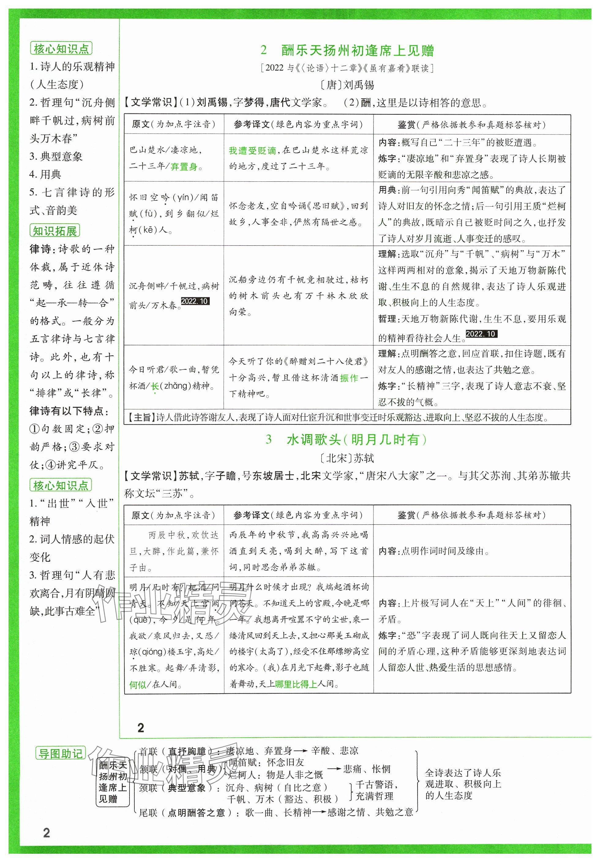 2024年萬唯中考試題研究語文山西專版 參考答案第47頁