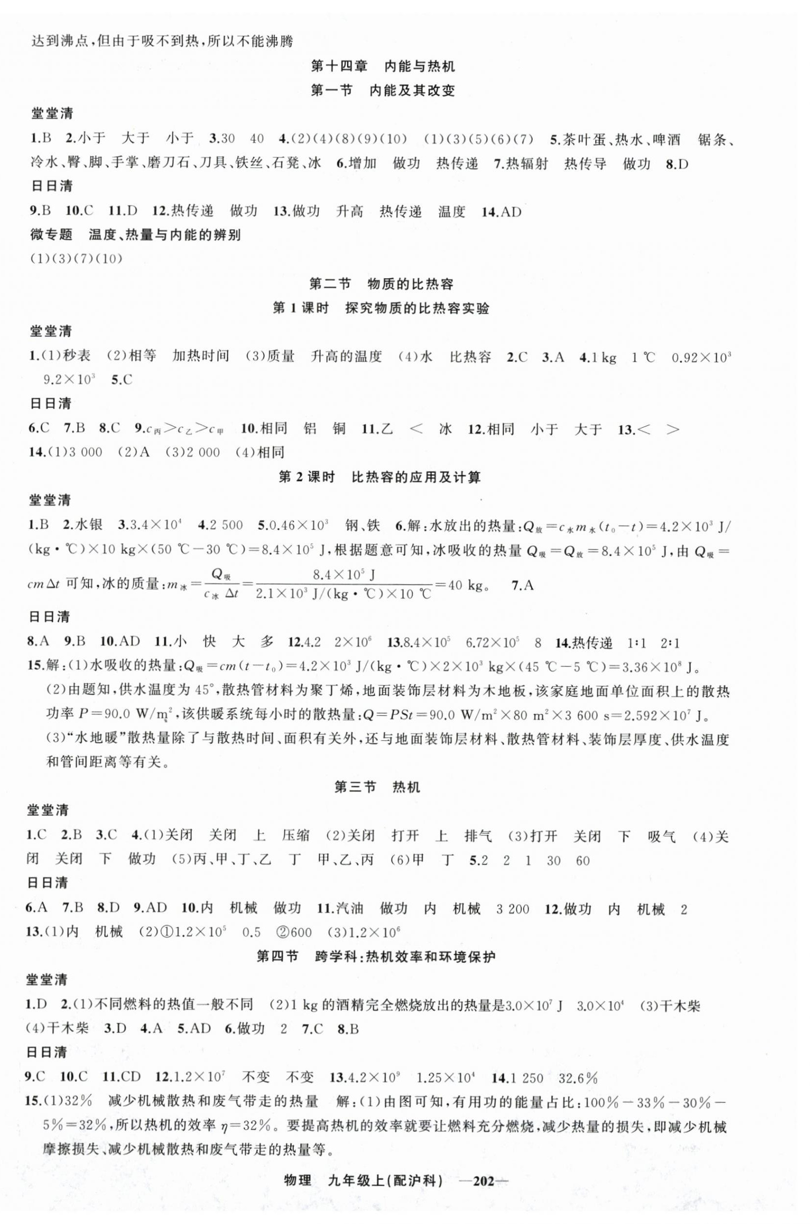 2025年四清導(dǎo)航九年級物理上冊滬科版 第3頁