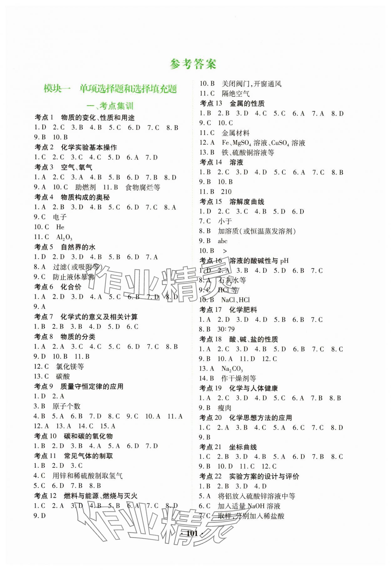 2025年專項新評價中考二輪化學江西專版 第1頁