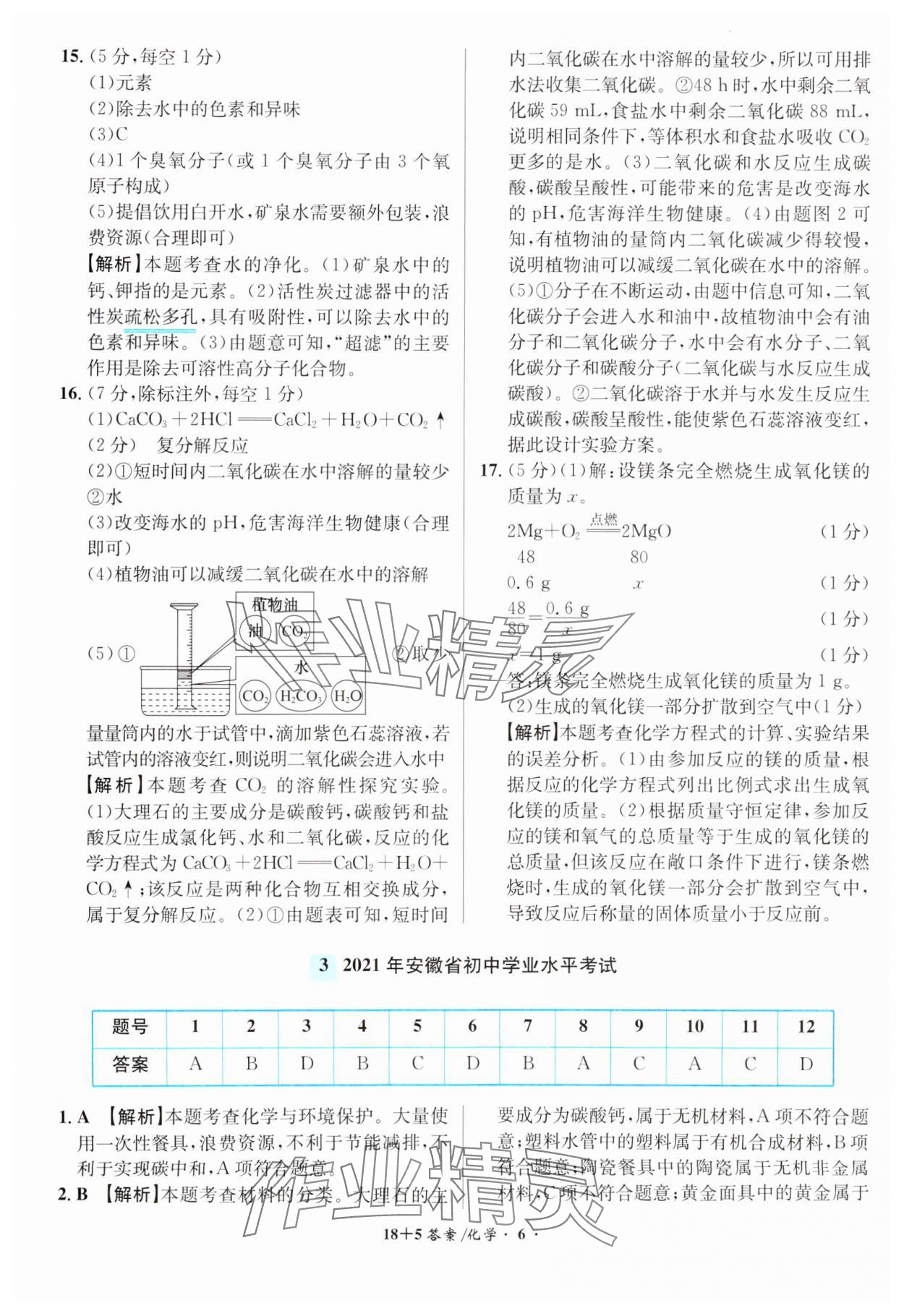 2024年中考試題精編安徽師范大學(xué)出版社化學(xué)人教版安徽專版 第6頁(yè)