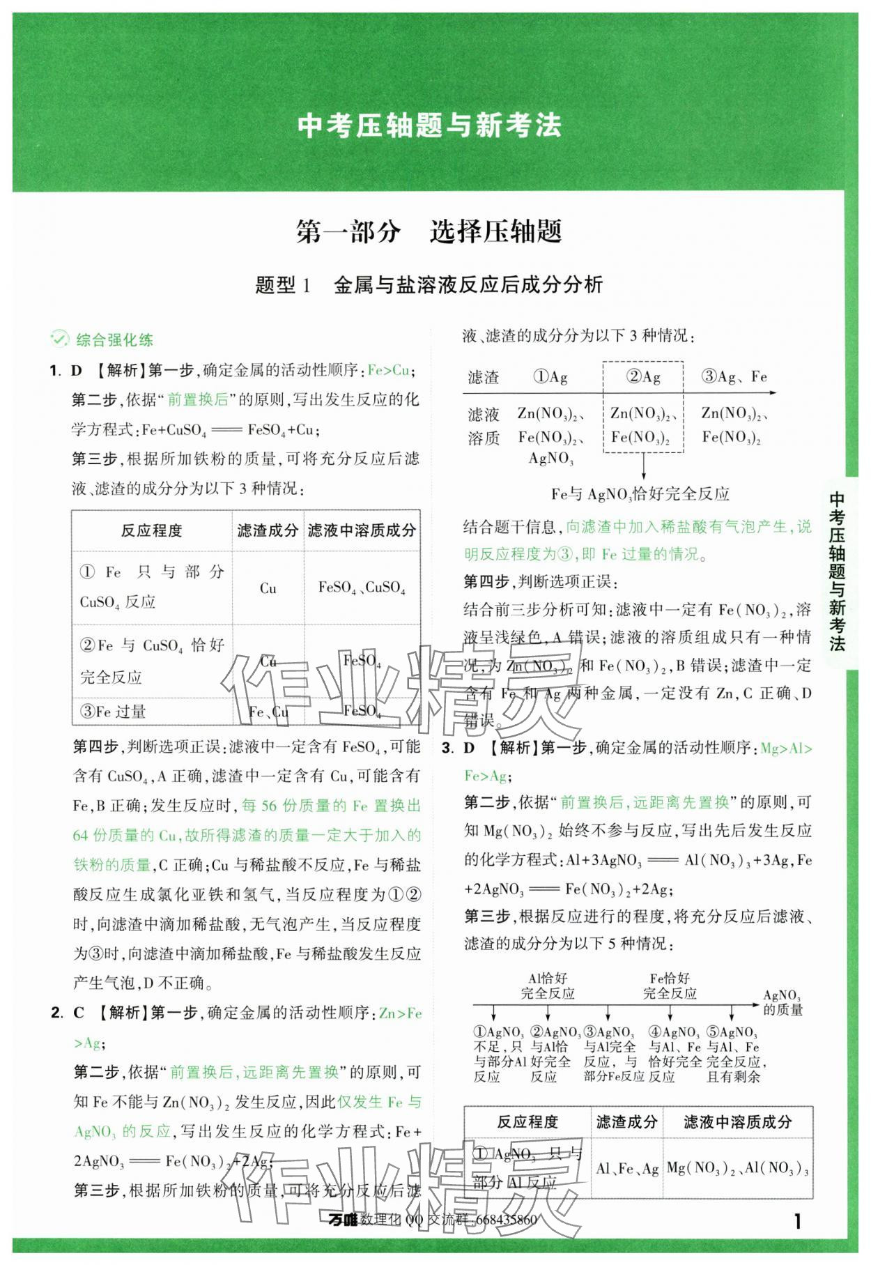 2024年萬唯中考壓軸題化學 第1頁