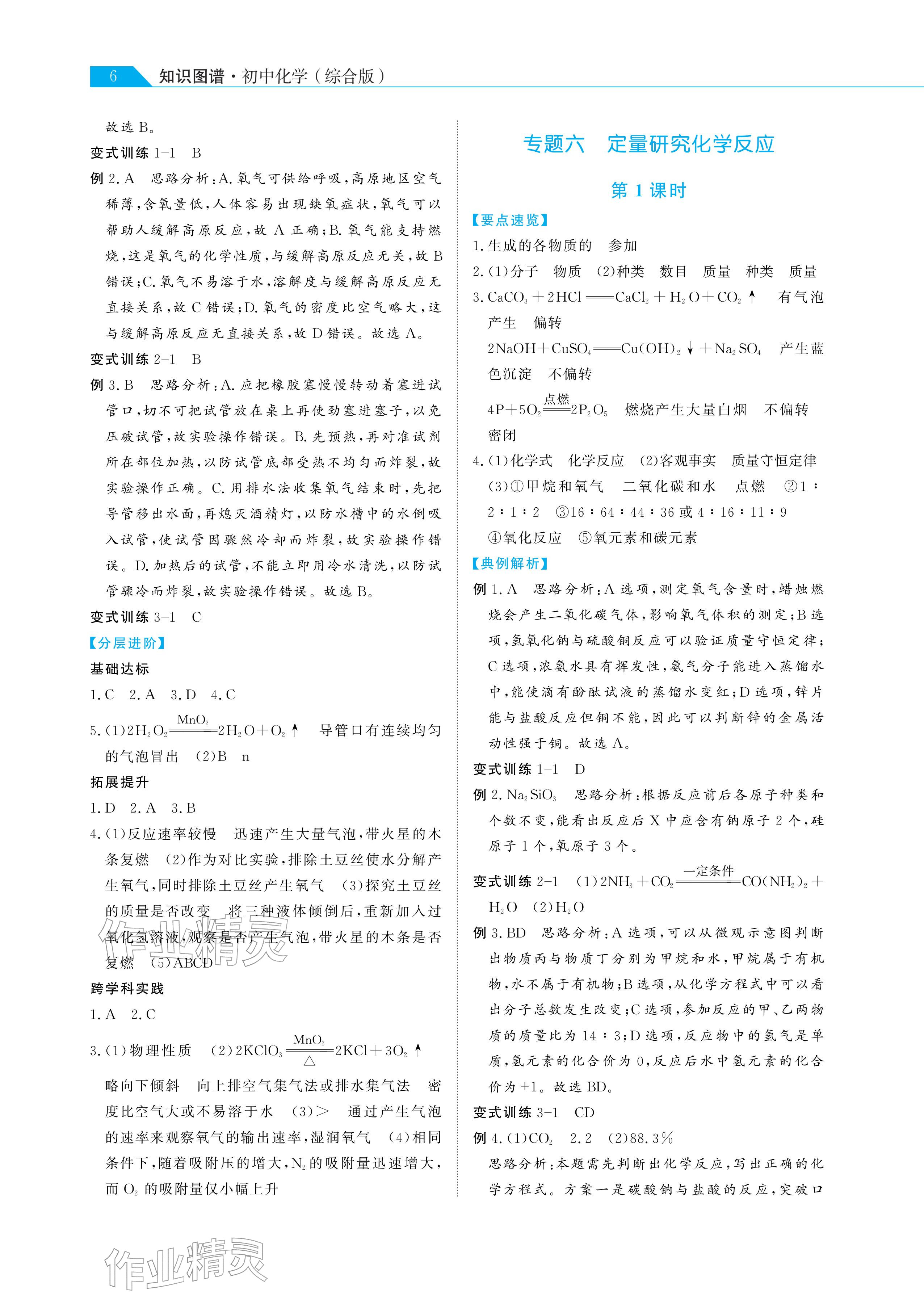 2026年知識圖譜初中化學(xué)綜合版&nbsp;參考答案第6頁