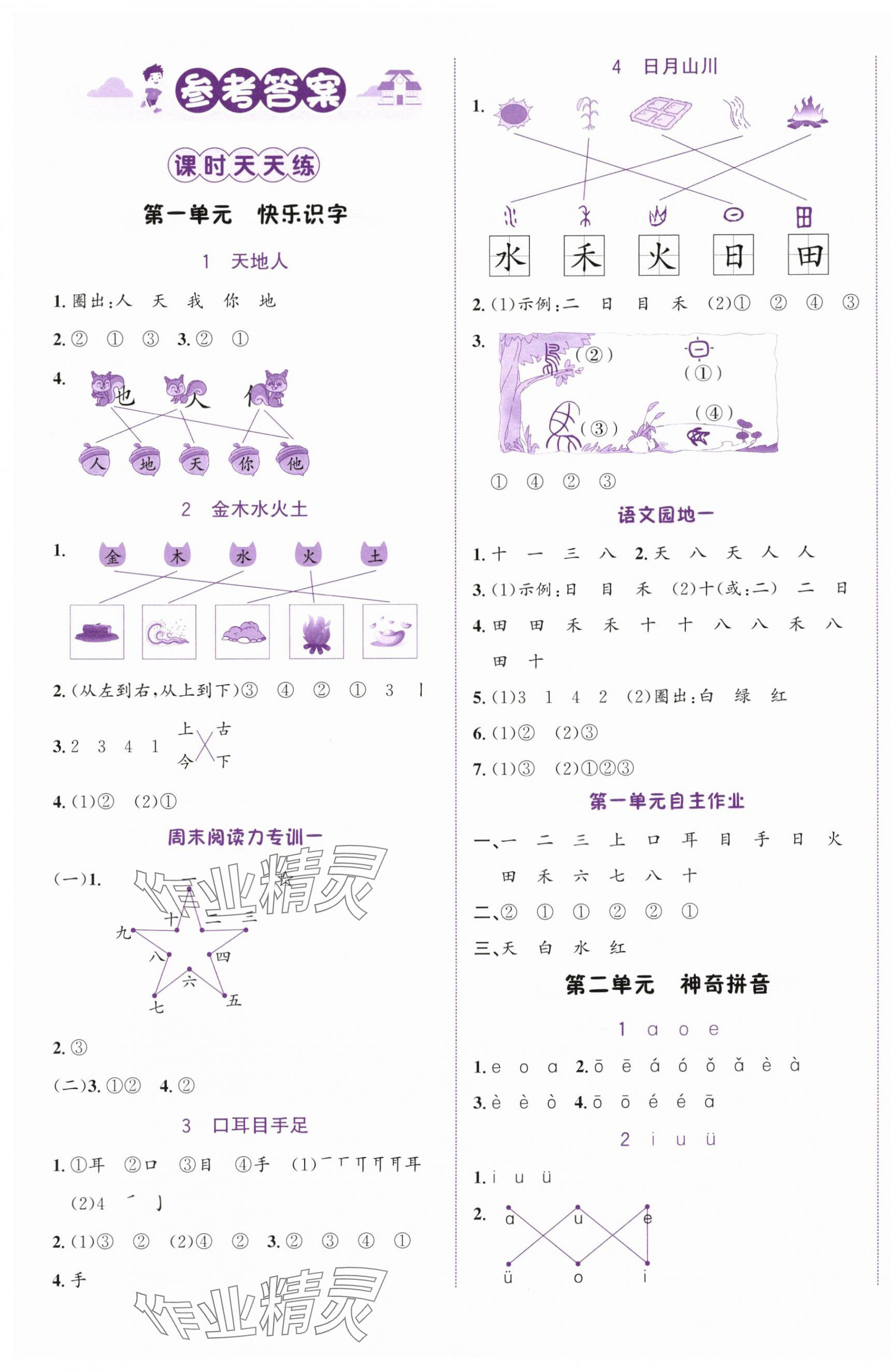 2025年奔跑吧少年一年级语文上册人教版 第1页