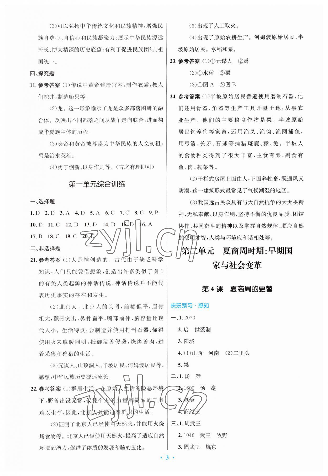 2023年同步测控优化设计七年级历史上册人教版福建专版 第3页