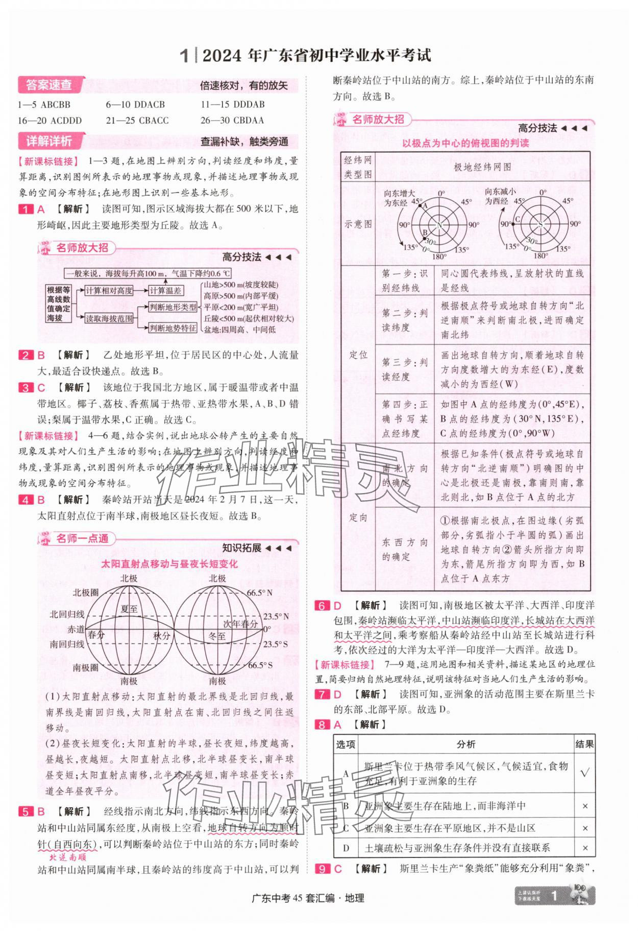 2025年金考卷45套汇编地理广东专版 第1页