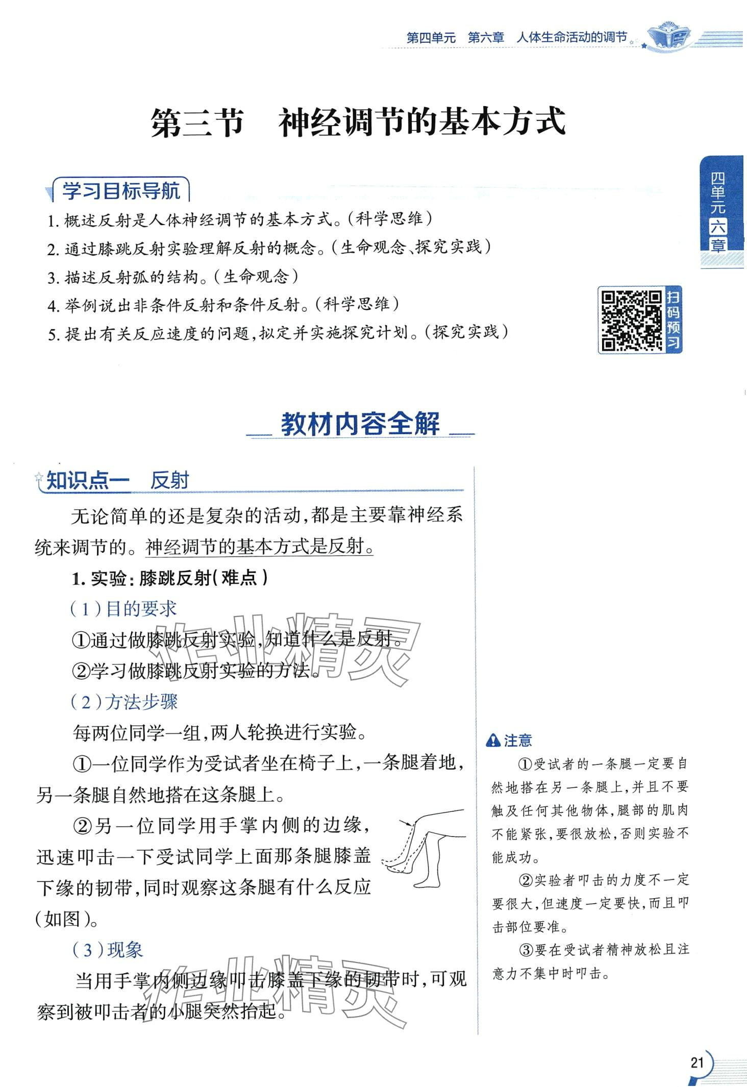 2024年教材课本七年级生物下册鲁科版&nbsp;第21页
