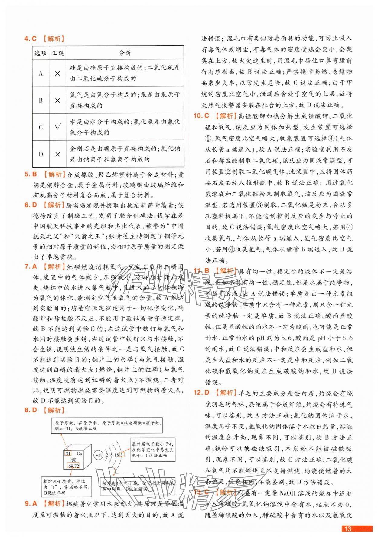 2025年中考幫真題必刷化學中考河南專版 參考答案第13頁