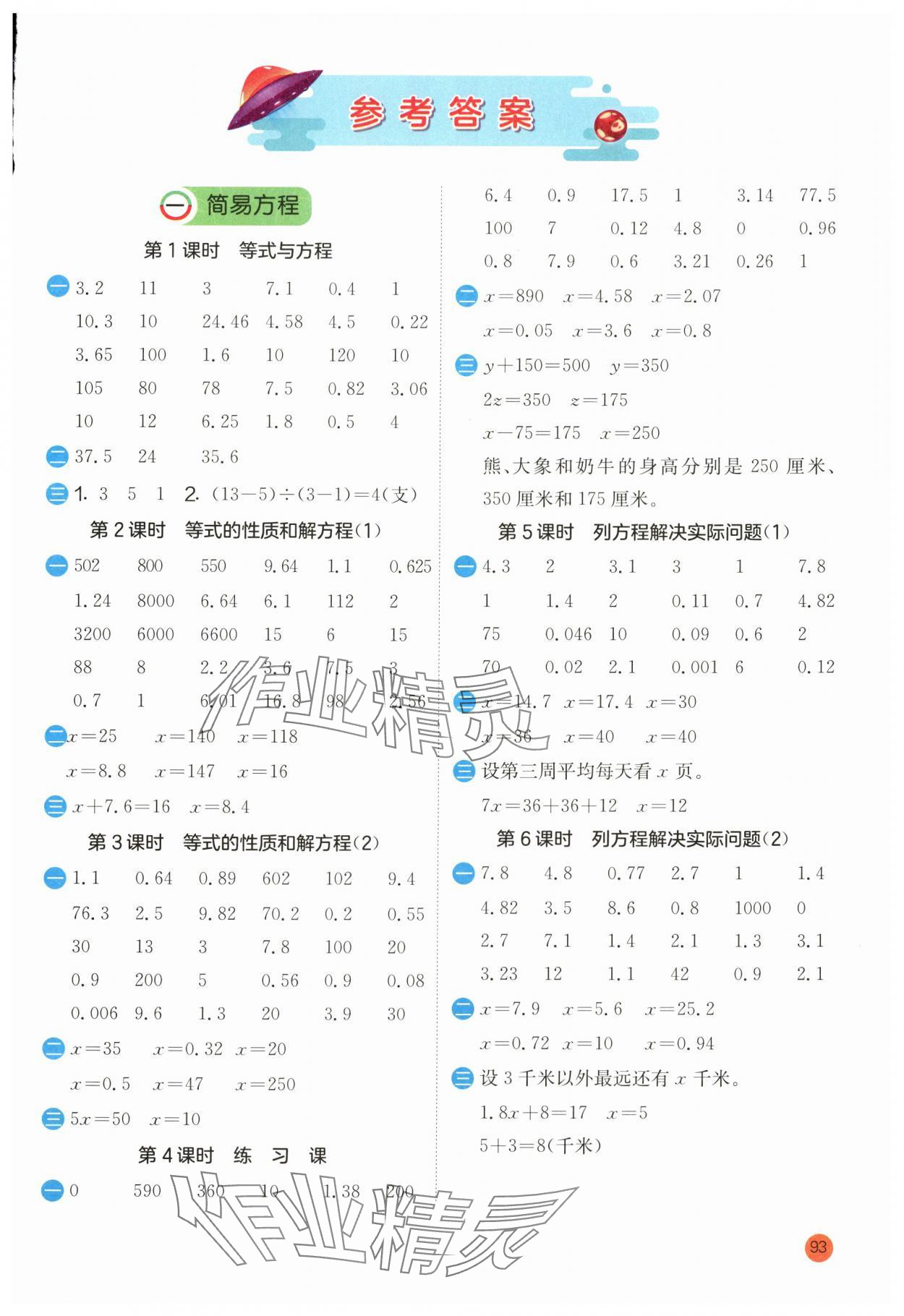 2024年計算高手五年級數(shù)學下冊蘇教版 第1頁