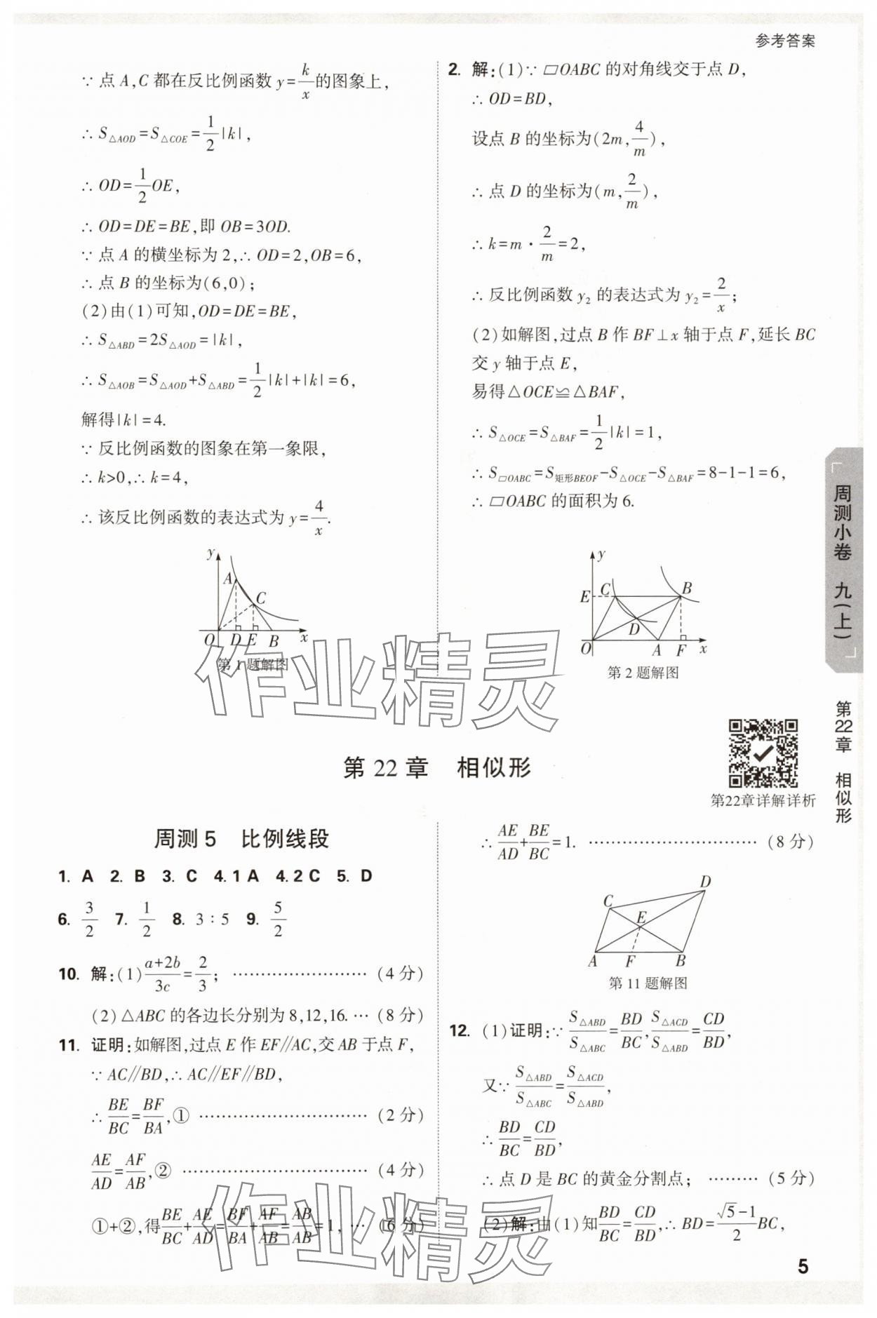 2025年萬唯中考大小卷九年級數學全一冊滬科版 參考答案第5頁