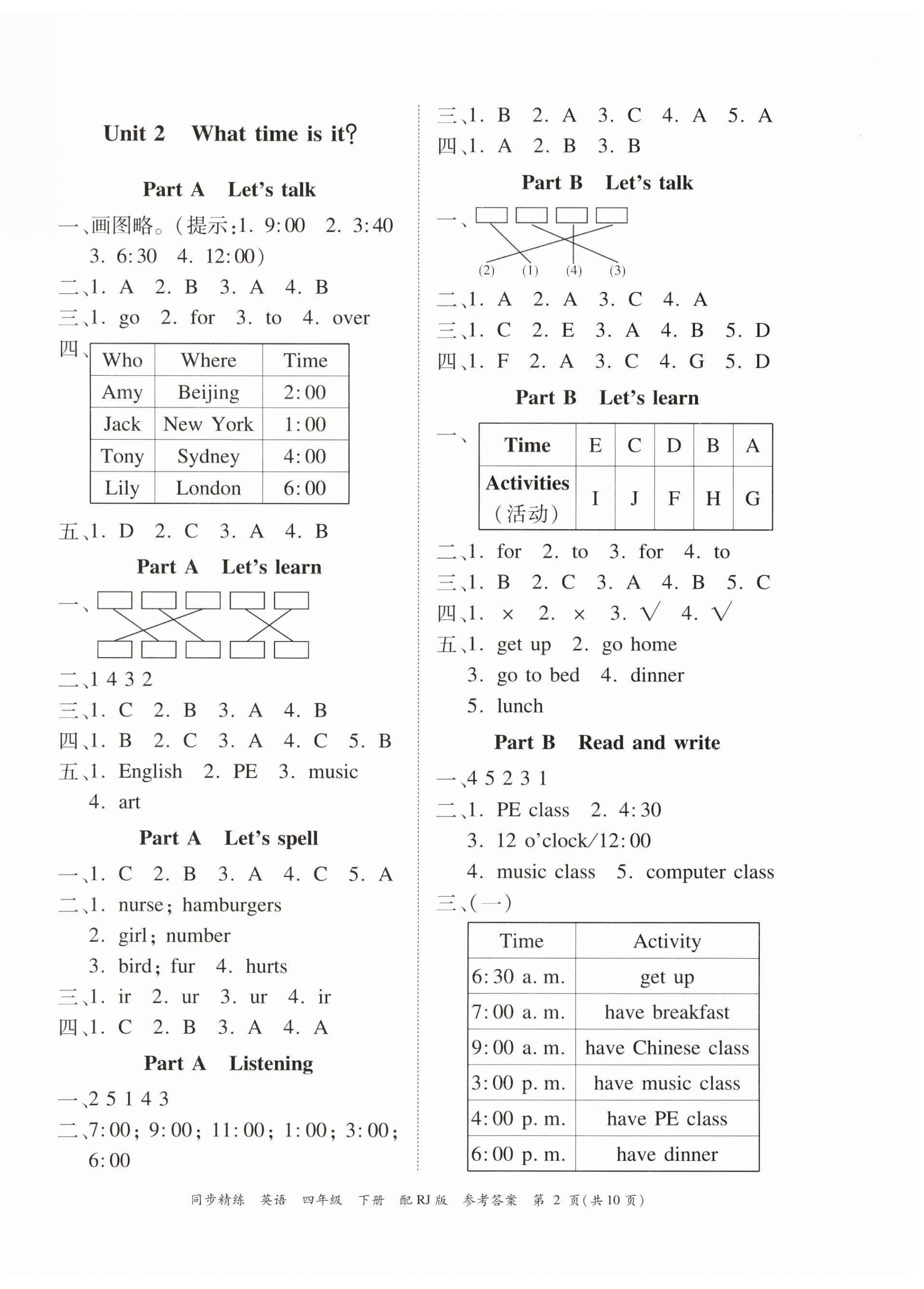 2024年同步精練廣東教育出版社四年級(jí)英語下冊(cè)人教版 第3頁