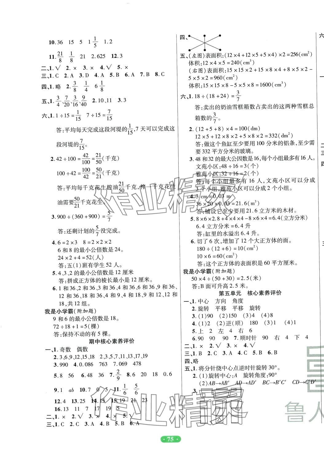 2024年一卷通小學(xué)核心素養(yǎng)評(píng)價(jià)五年級(jí)數(shù)學(xué)下冊(cè)人教版 第3頁