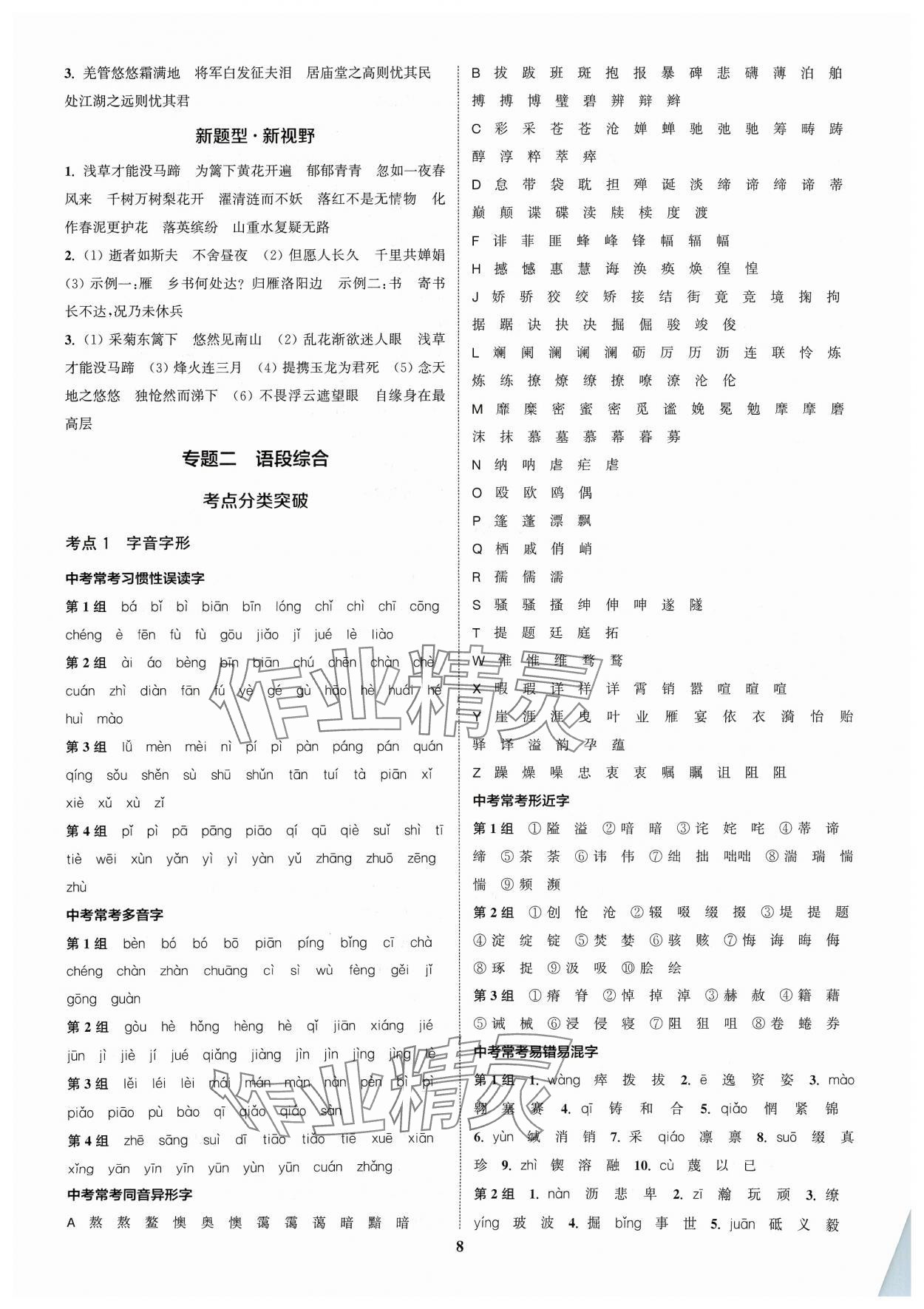 2024年通城1典中考復(fù)習(xí)方略語文鹽城專用 參考答案第7頁