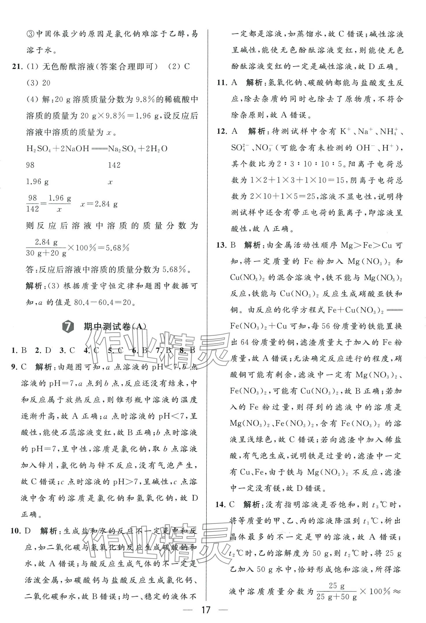 2024年亮點給力大試卷九年級化學下冊人教版 第17頁