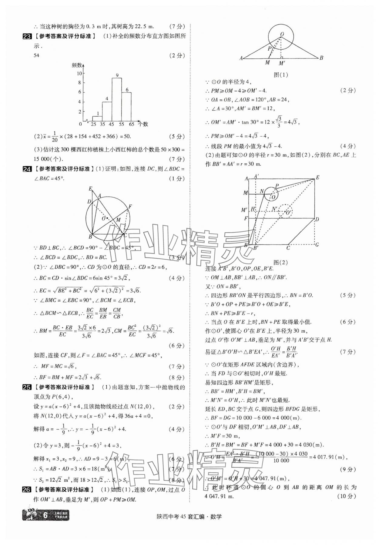 2025年金考卷45套匯編數(shù)學(xué)陜西專版 參考答案第6頁