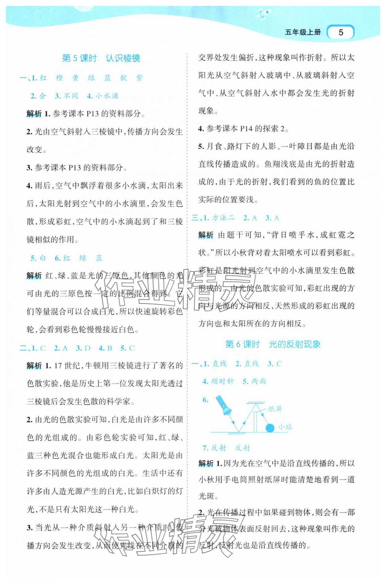 2025年名师面对面先学后练五年级科学上册教科版 第5页