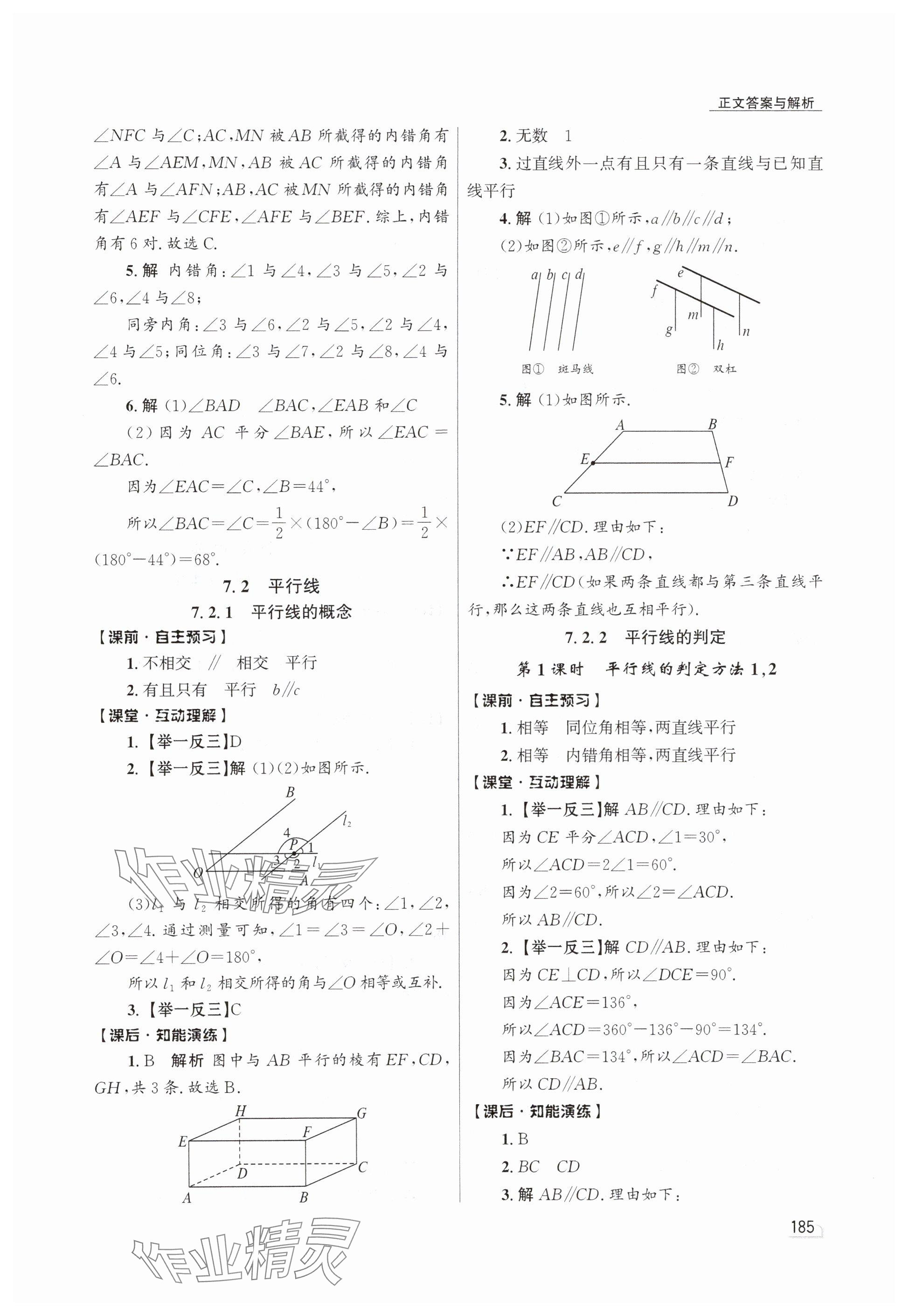 2024年同步測控優(yōu)化設(shè)計(jì)七年級數(shù)學(xué)下冊人教版精編版 參考答案第3頁