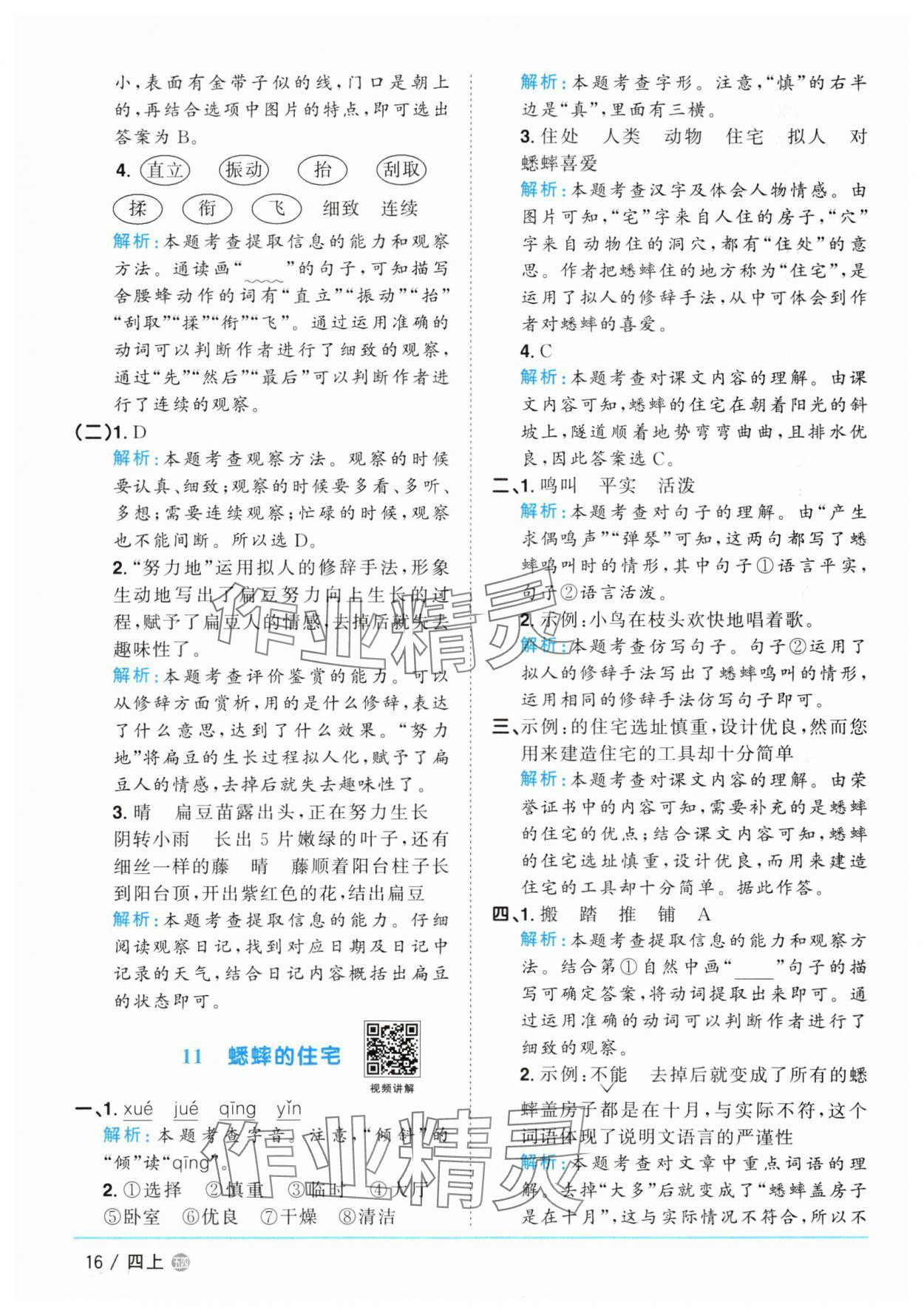 2025年陽光同學課時優(yōu)化作業(yè)四年級語文上冊人教版五四制 第16頁