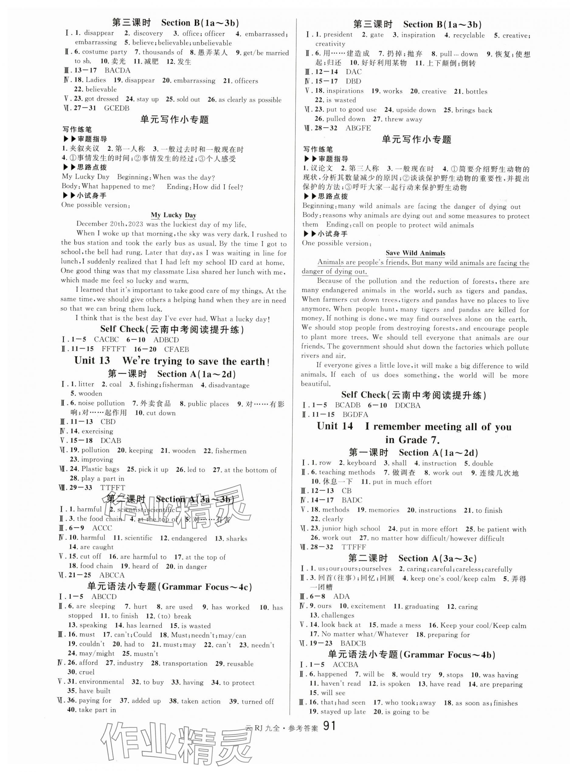 2024年名校課堂九年級(jí)英語全一冊(cè)人教版云南專版 第7頁