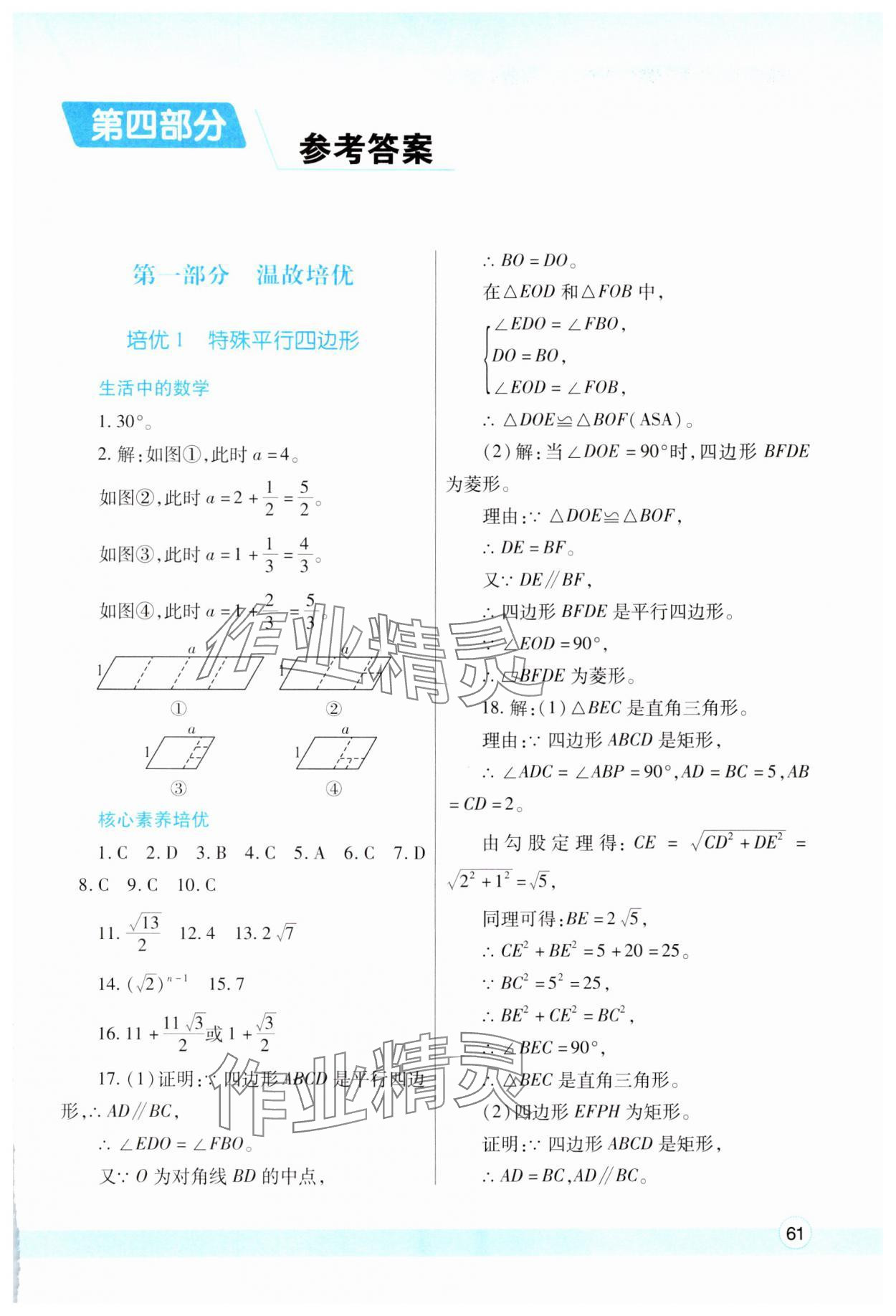 2025年寒假作业与生活陕西师范大学出版总社九年级数学北师大版 第1页