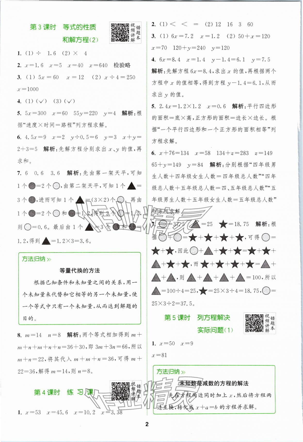 2024年拔尖特訓(xùn)五年級(jí)數(shù)學(xué)下冊(cè)蘇教版 參考答案第2頁(yè)