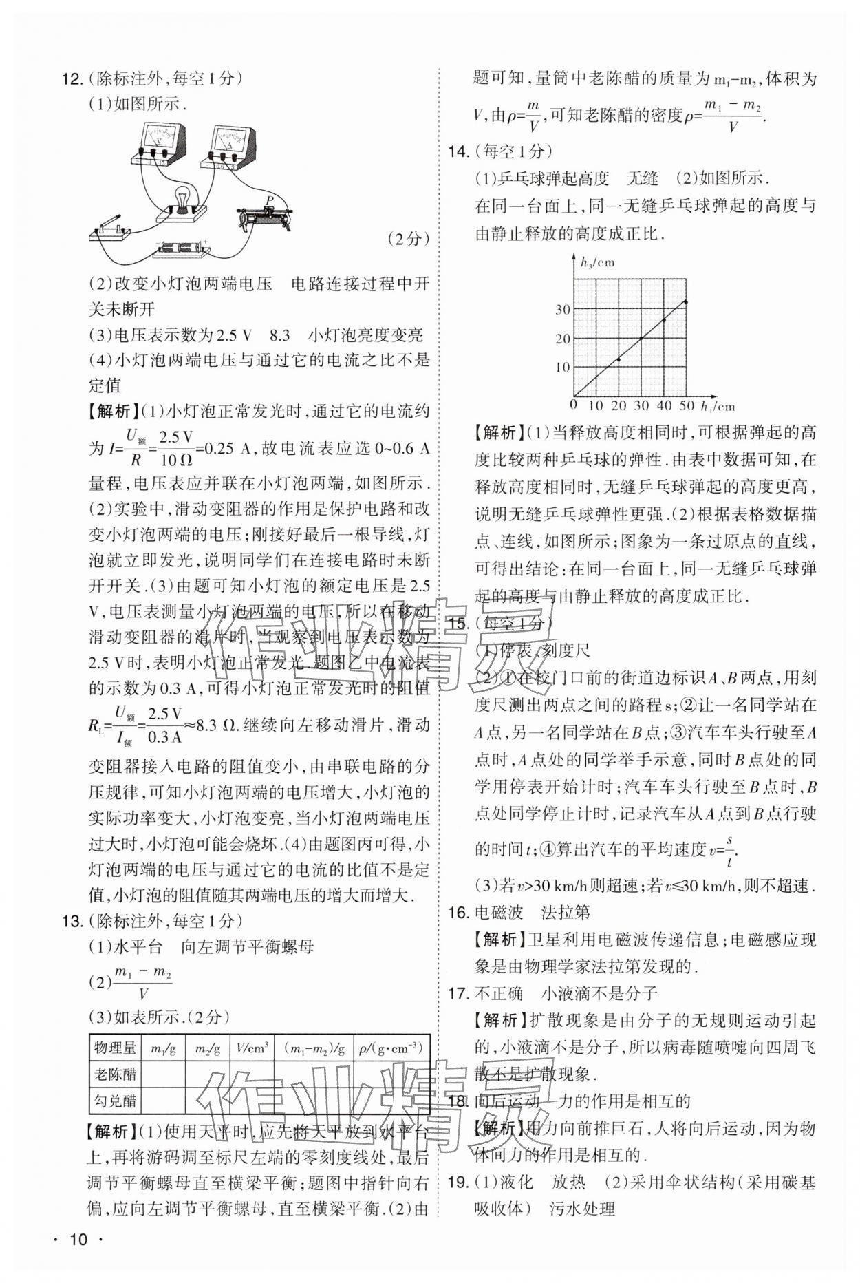 2024年開路先鋒試題精選物理山西專版 第10頁