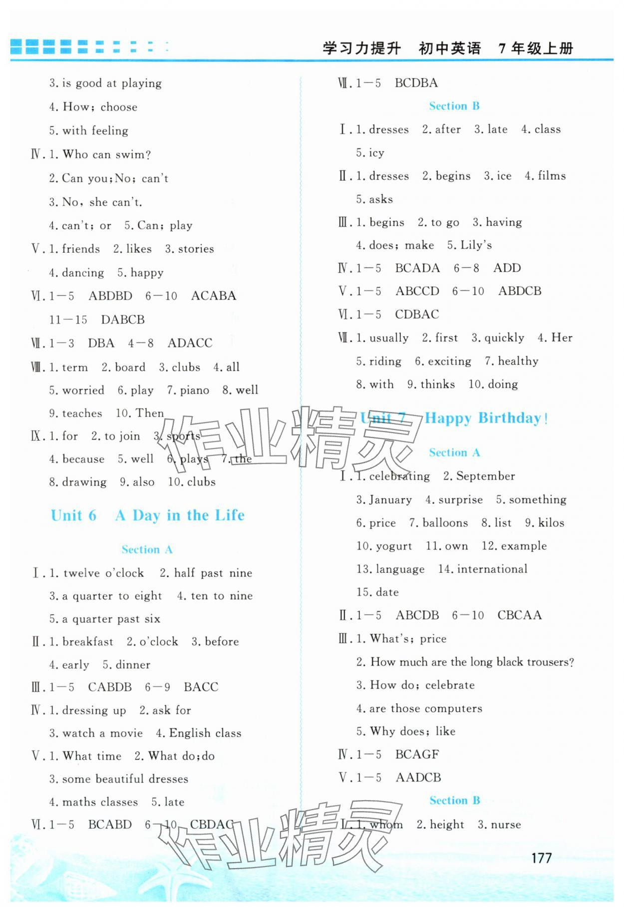 2024年學(xué)習(xí)力提升七年級英語上冊人教版 第5頁