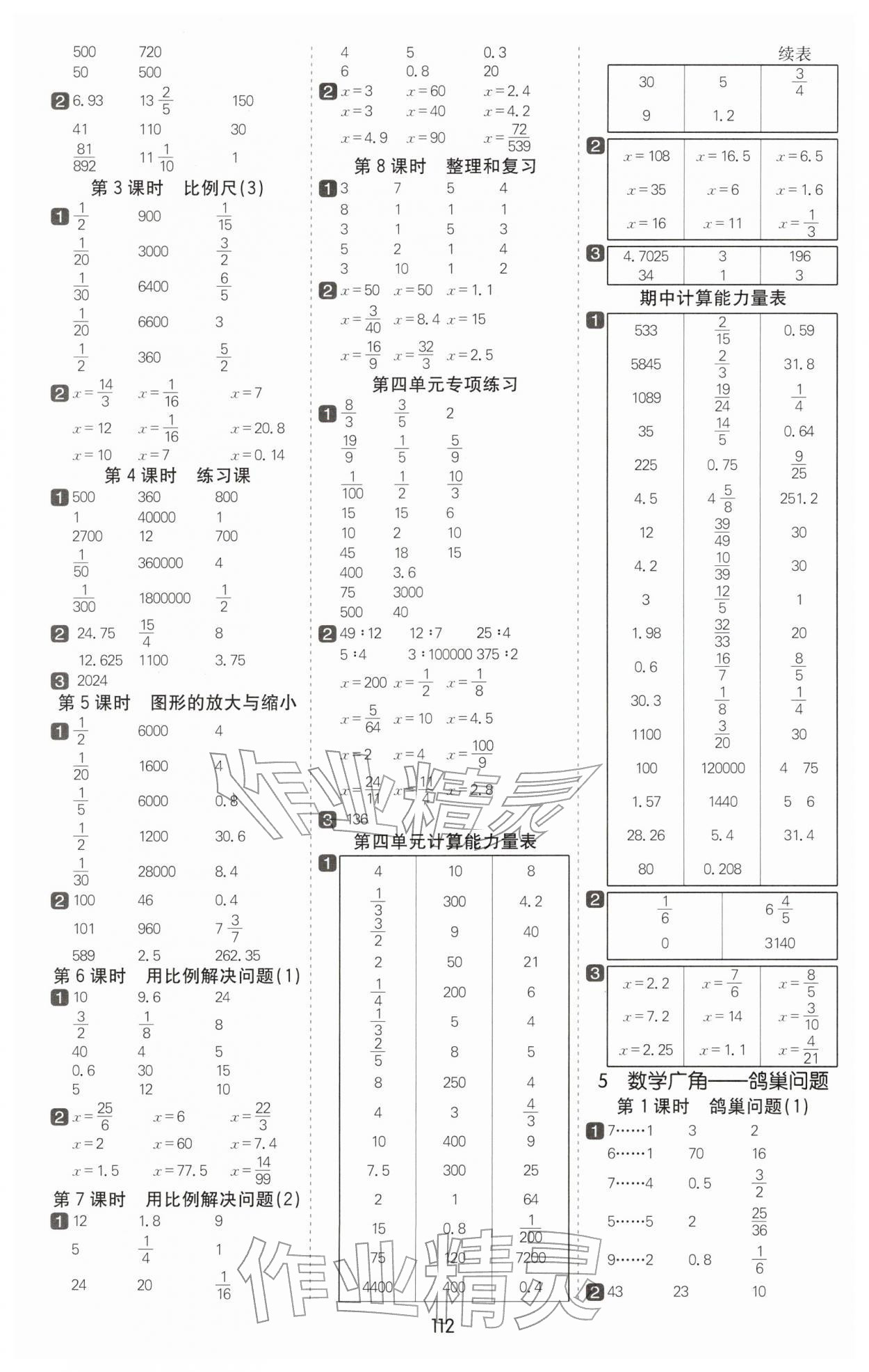 2026年七彩课堂计算天天练六年级数学下册人教版&nbsp;第4页