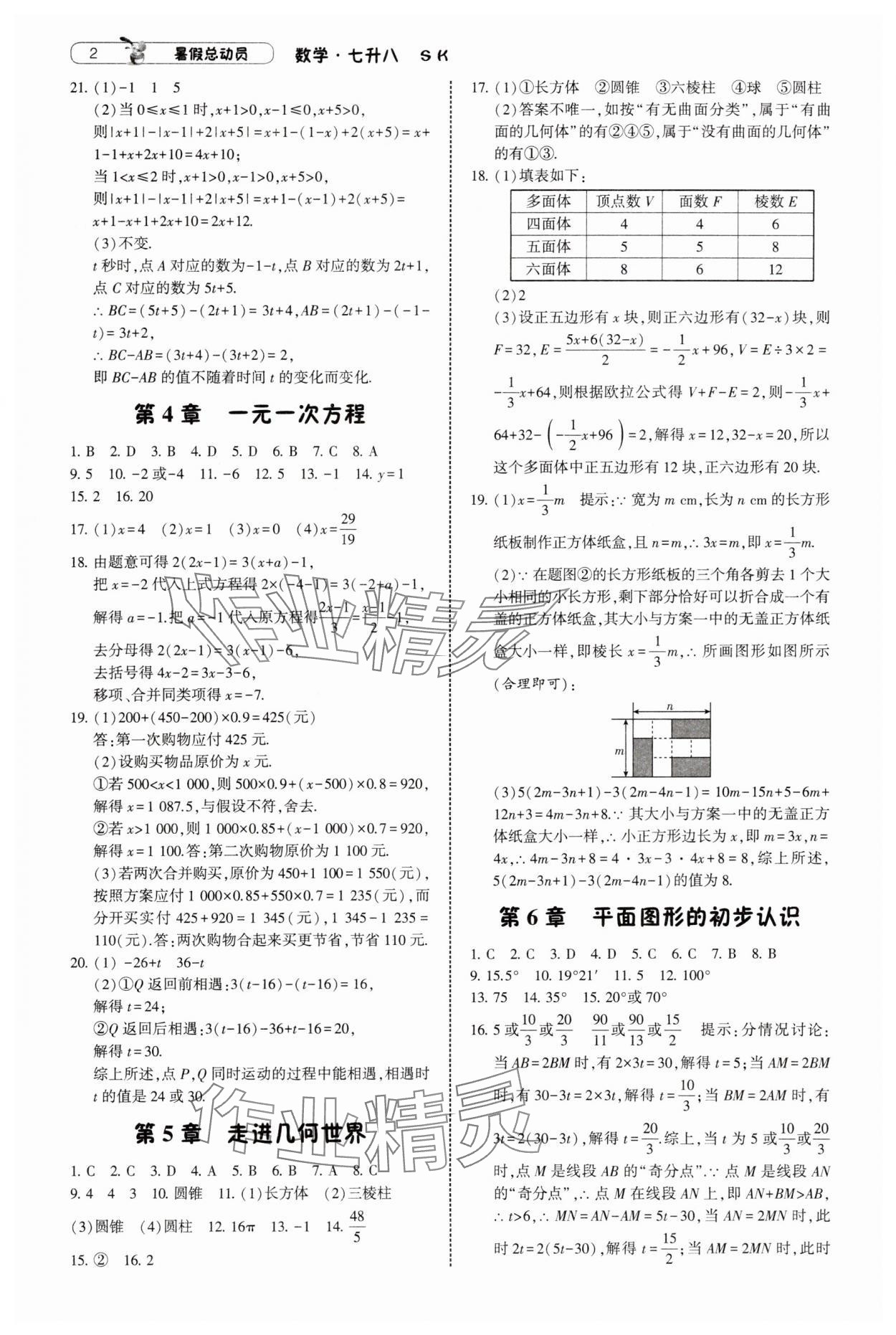2025年暑假总动员宁夏人民教育出版社七升八数学苏科版 第2页