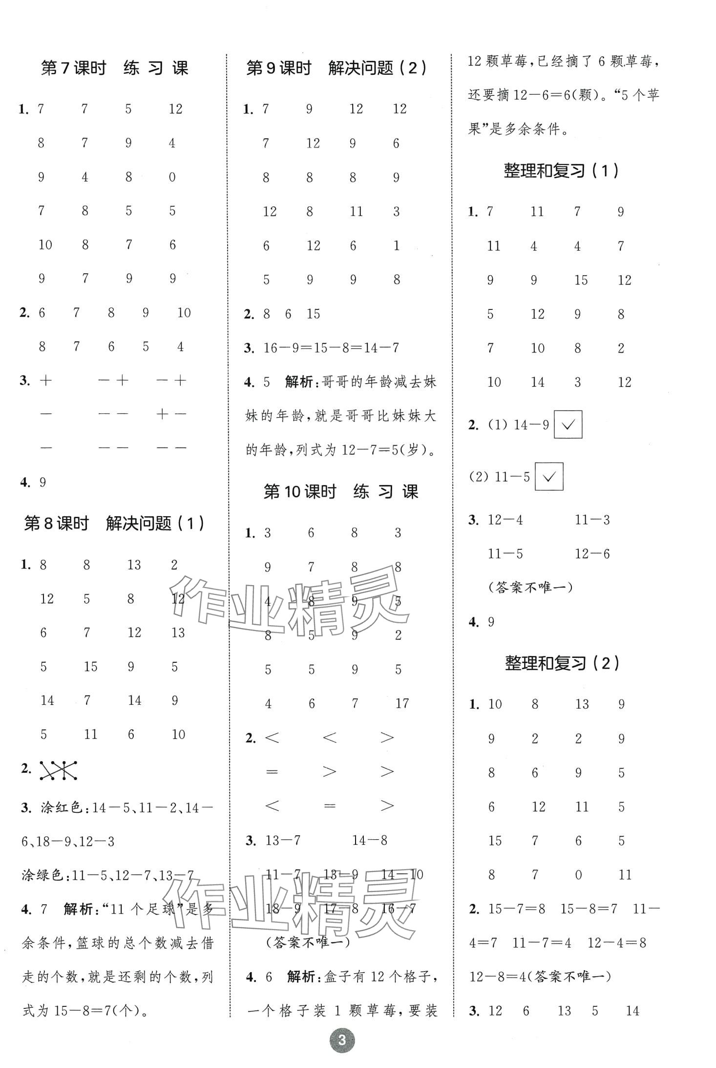 2024年小學(xué)數(shù)學(xué)計(jì)算10分鐘一年級(jí)下冊(cè)人教版 第3頁(yè)