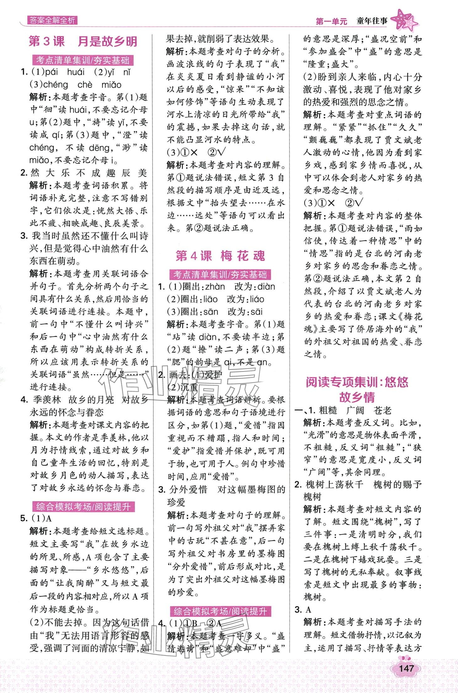 2024年考點集訓與滿分備考五年級語文下冊人教版 第3頁