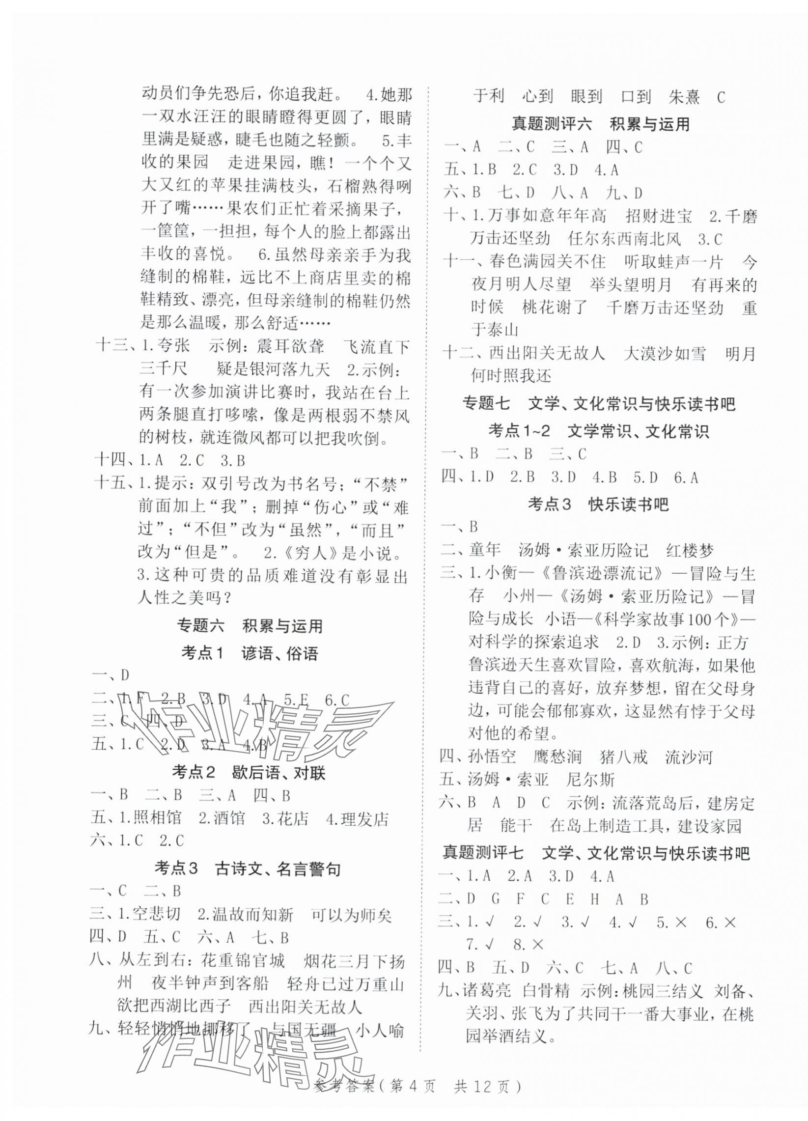 2025年優翼小學總復習英語安徽專版 第4頁