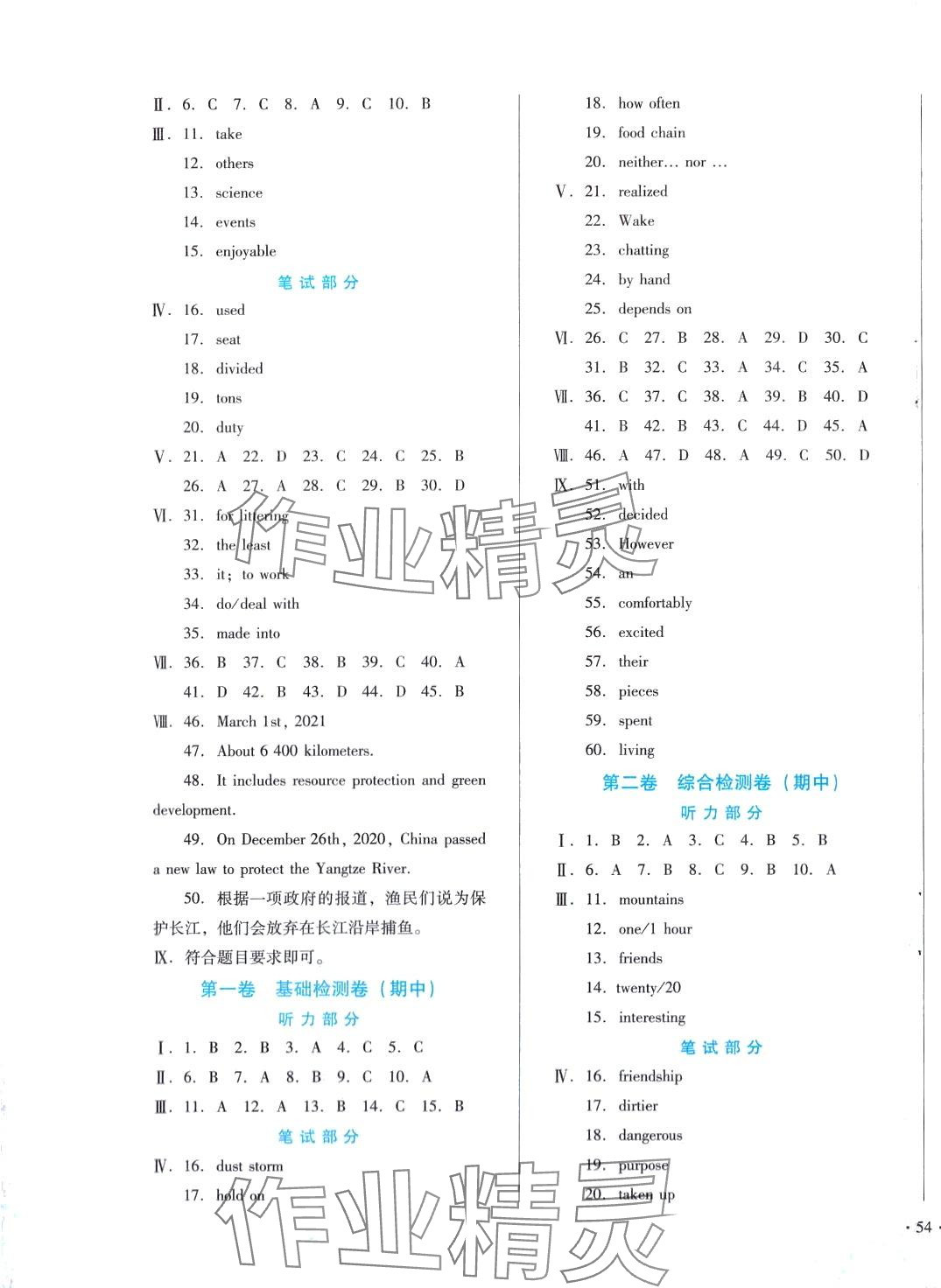 2024年中育1號(hào)金卷分類測(cè)試卷八年級(jí)英語下冊(cè)冀教版 第7頁