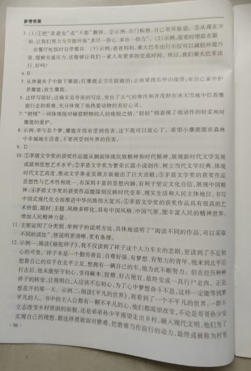 2025年哈皮暑假八年級語文合肥工業(yè)大學(xué)出版社 參考答案第4頁