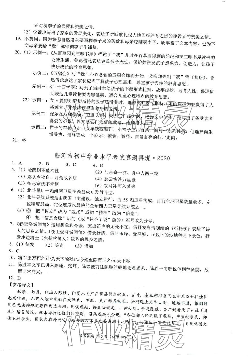 2024年中考超级模拟中考211语文中考临沂专版&nbsp;第5页