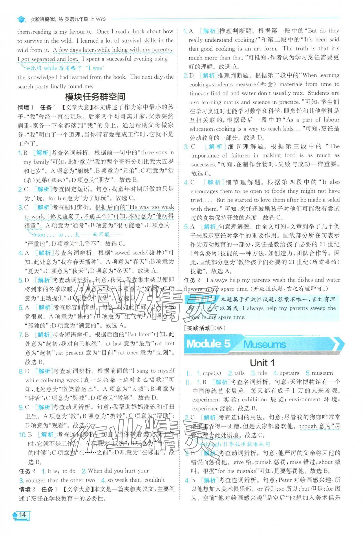 2025年實(shí)驗(yàn)班提優(yōu)訓(xùn)練九年級(jí)英語(yǔ)上冊(cè)外研版 第14頁(yè)