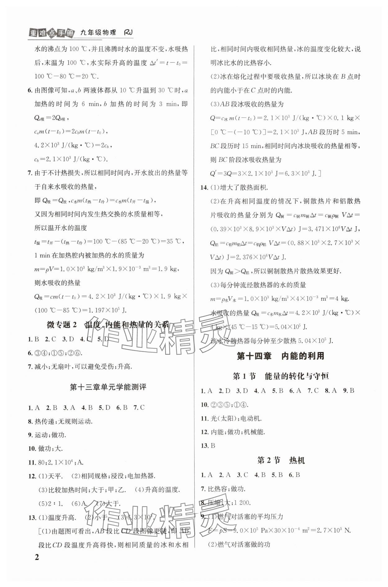 2025年重难点手册九年级物理人教版 第2页