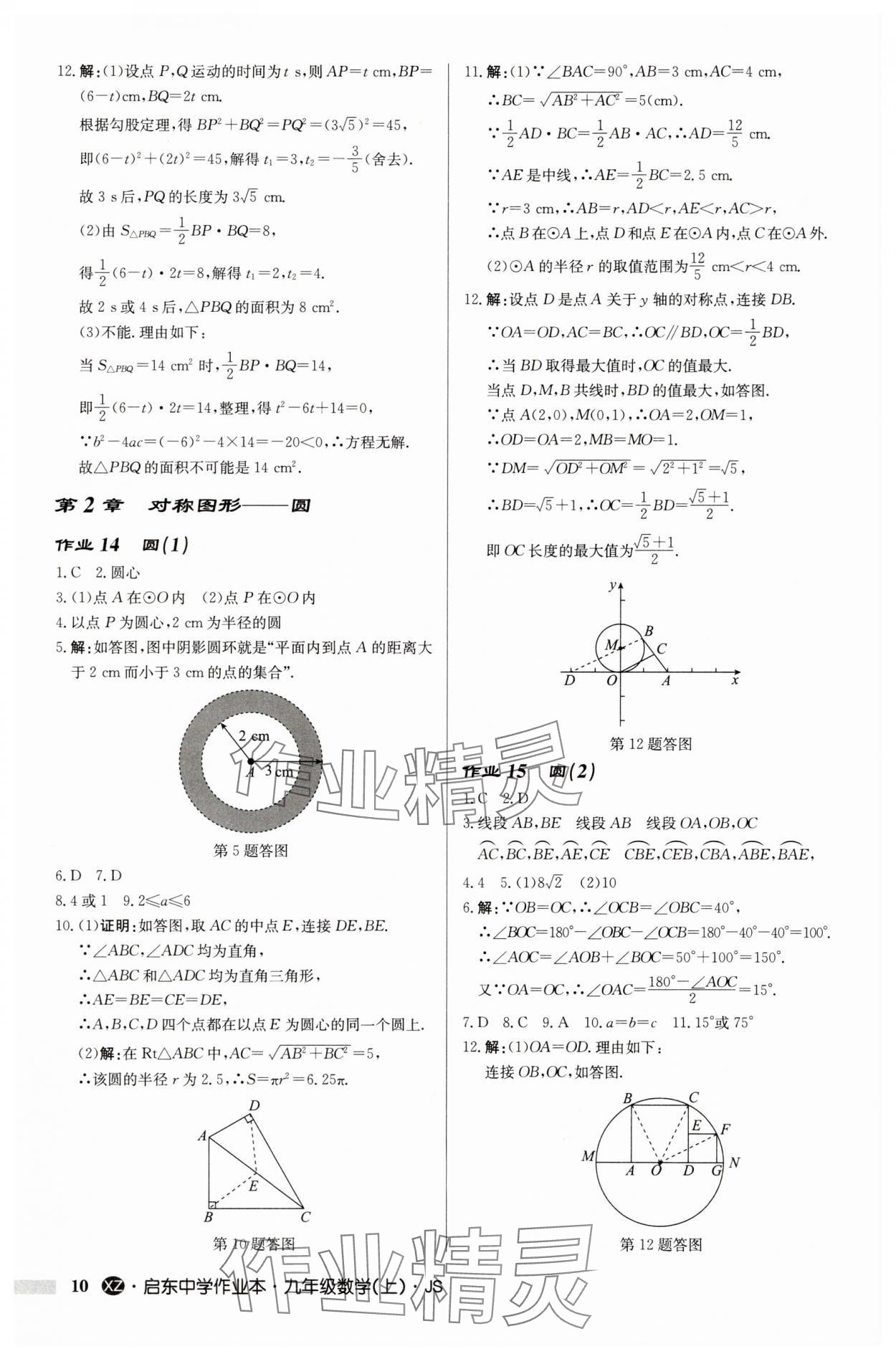 2025年啟東中學(xué)作業(yè)本九年級數(shù)學(xué)上冊蘇科版徐州專版 第10頁