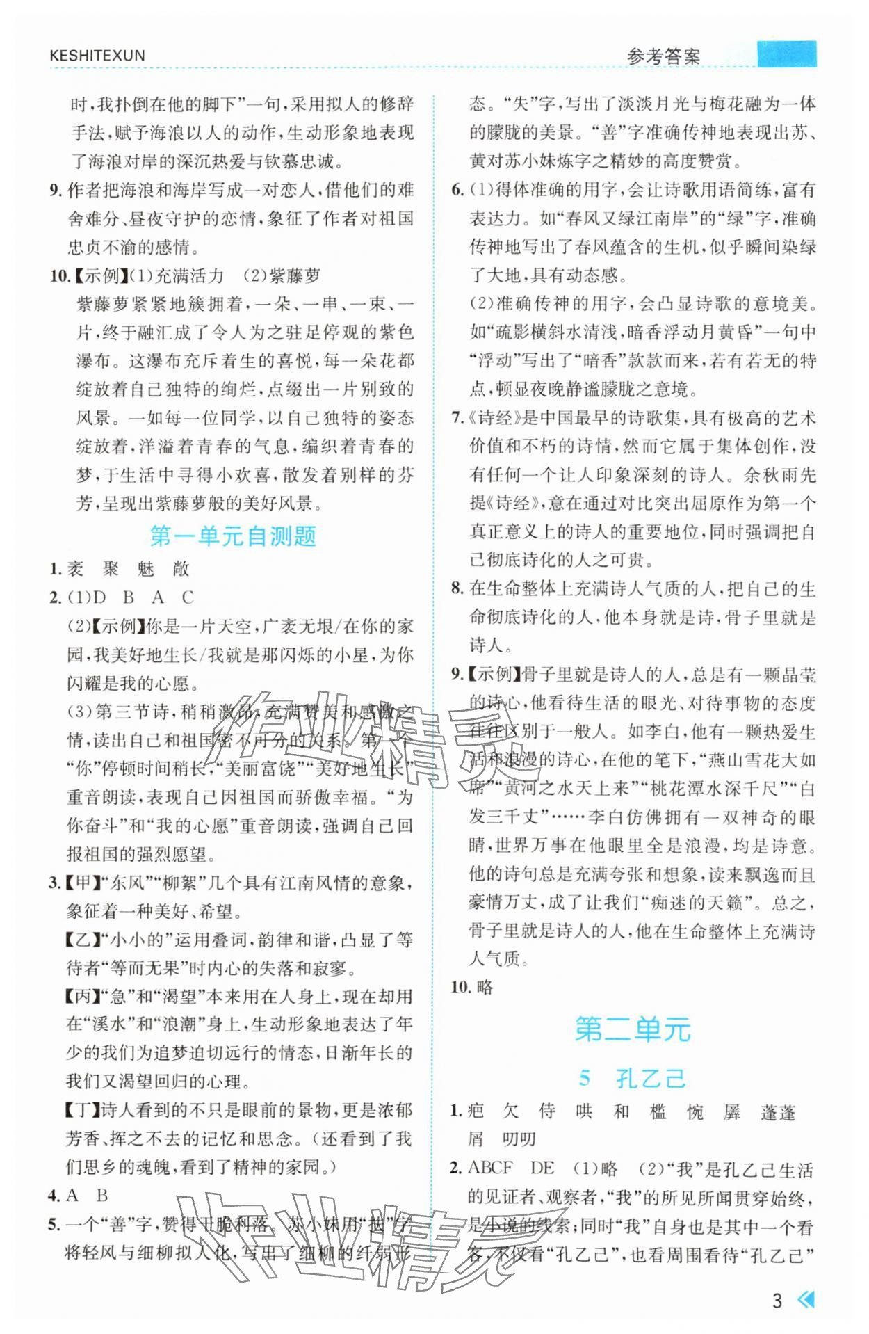 2025年课时特训九年级语文下册人教版&nbsp;第3页