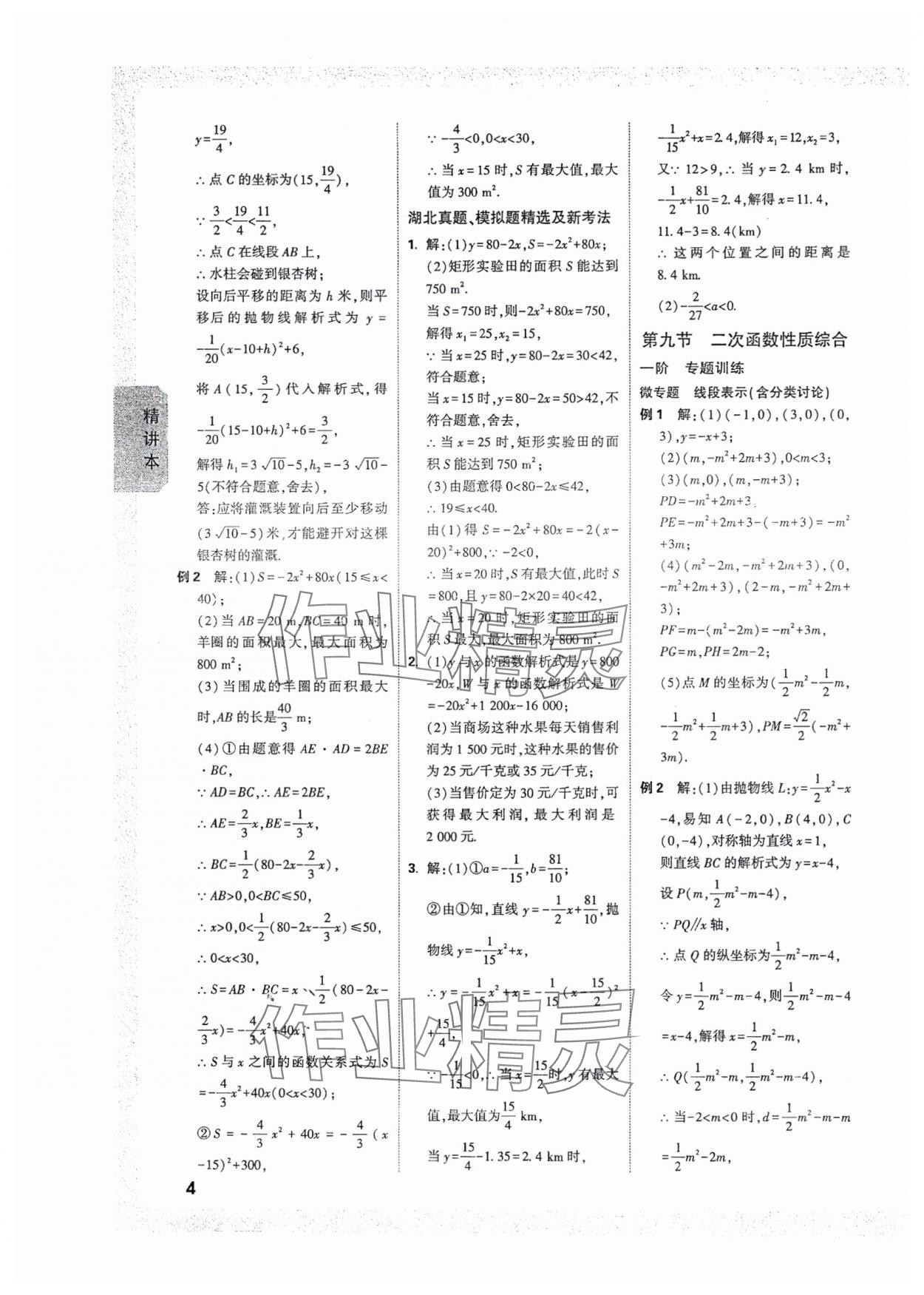 2025年萬唯中考試題研究數(shù)學人教版湖北專版 參考答案第4頁