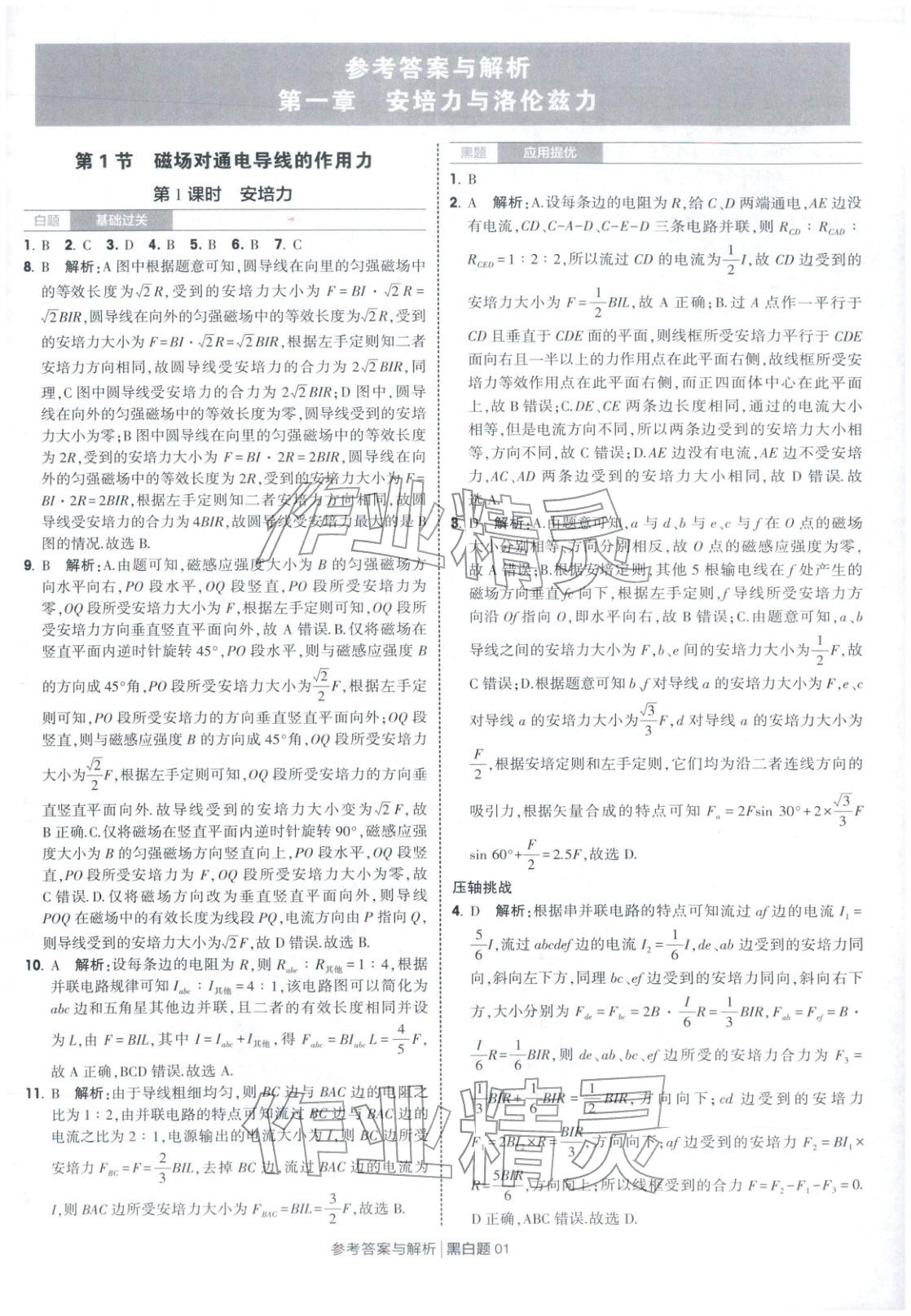 2025年經綸學典學霸黑白題高中物理選擇性必修第二冊人教版江蘇專版&nbsp;第1頁