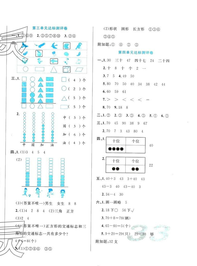 2024年黃岡培優一年級數學下冊人教版 第2頁