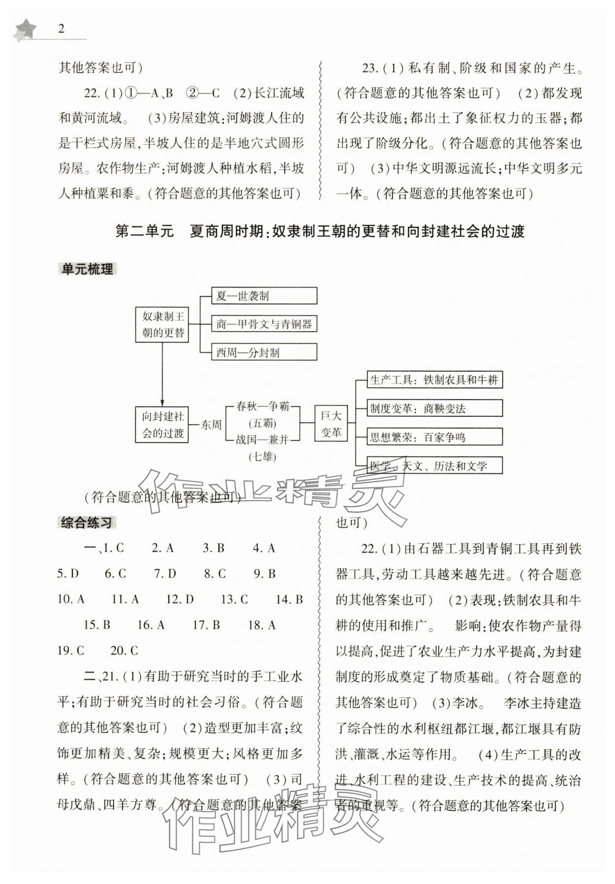 2025年寒假作业本大象出版社七年级历史人教版 第2页