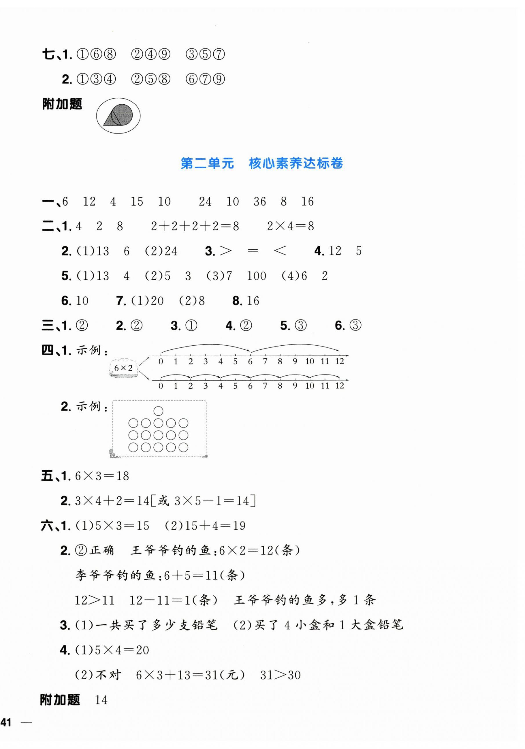 2026年阳光同学一线名师全优好卷二年级数学上册青岛版&nbsp;第2页