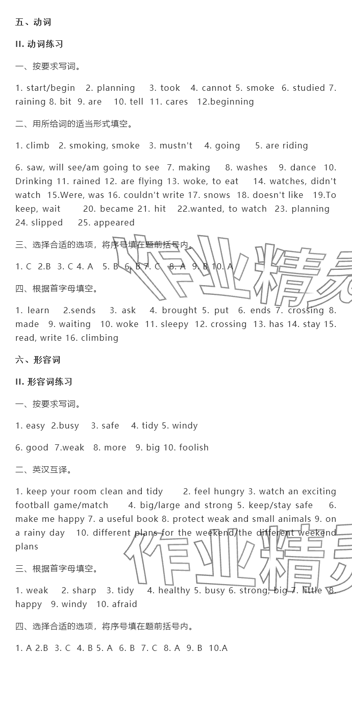 2024年蘇學精品英語小升初云南美術出版社 參考答案第3頁
