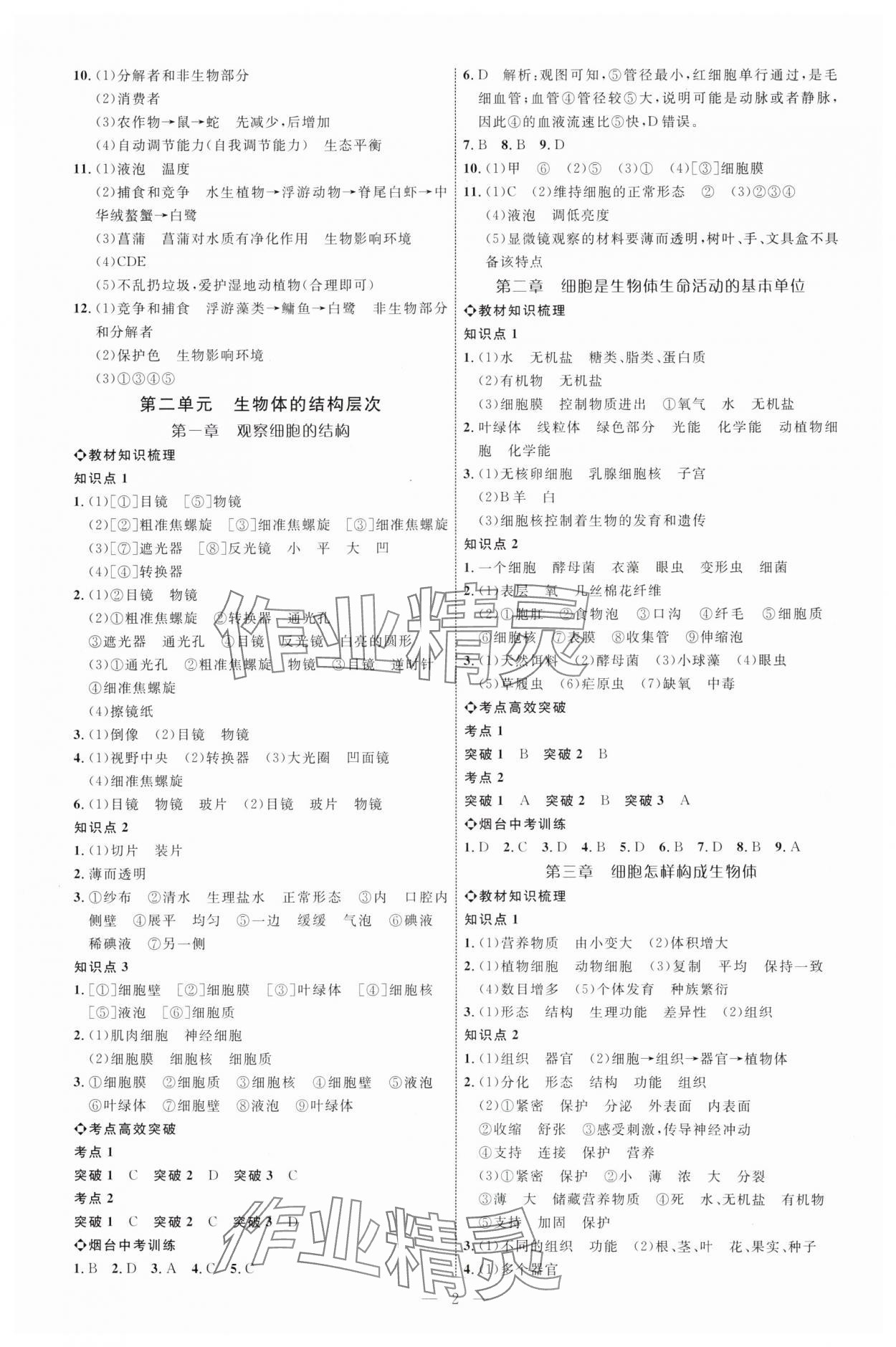 2025年全程導(dǎo)航初中總復(fù)習(xí)生物煙臺專版 第2頁